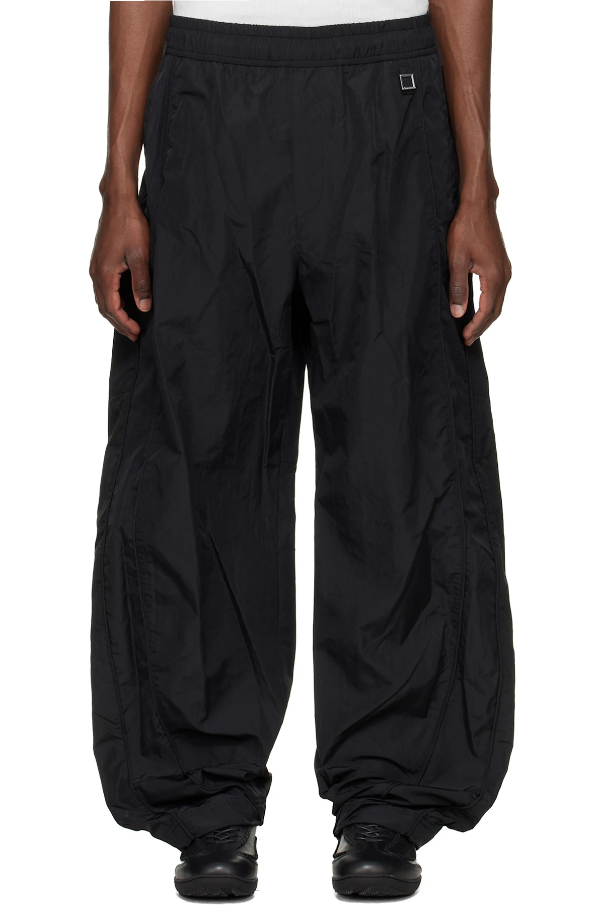 Black Barrel Leg Track Pants