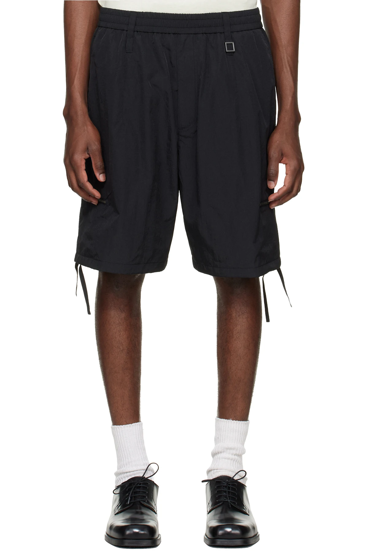 Black Zip Detail Utility Shorts