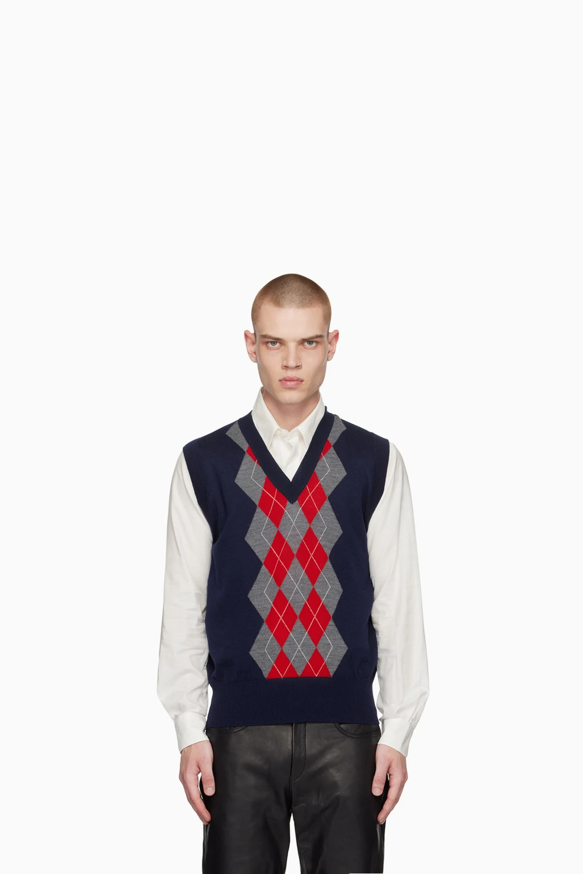 Navy Argyle Vest