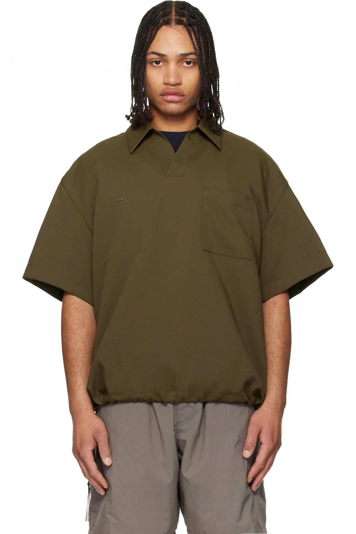 Khaki Twill Patch Pocket Polo