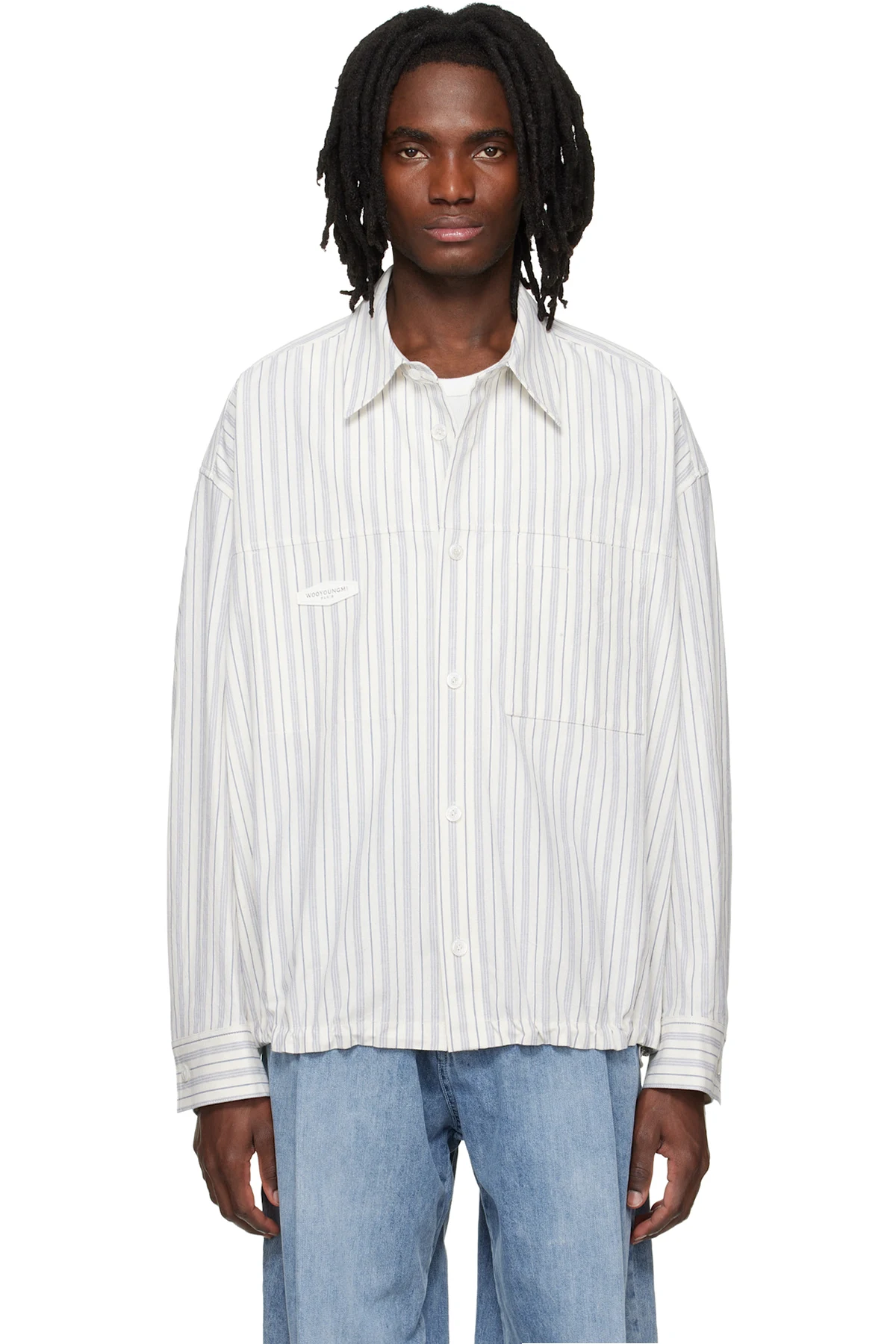 Blue Stripe Patch Shirt