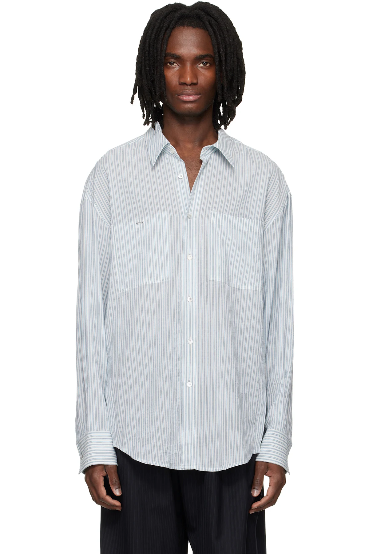 Blue Stripe Back Logo Shirt