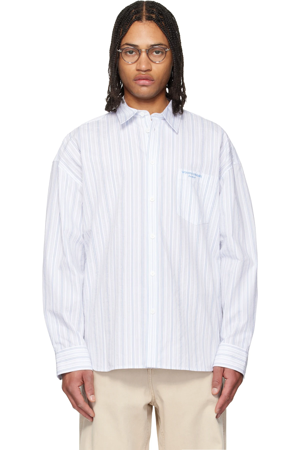 Blue Oversized Stripe Shirt