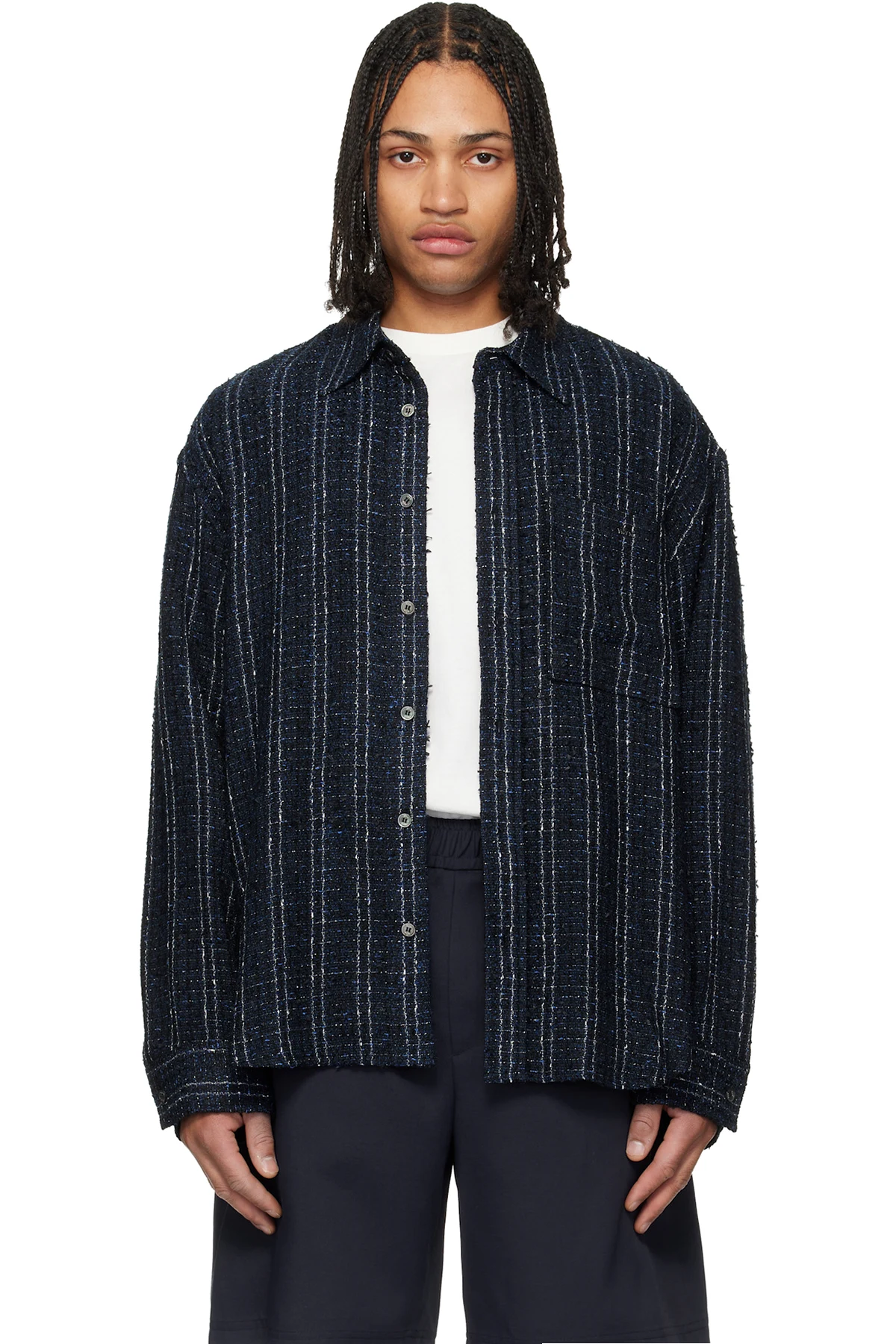 Navy Tweed Shirt