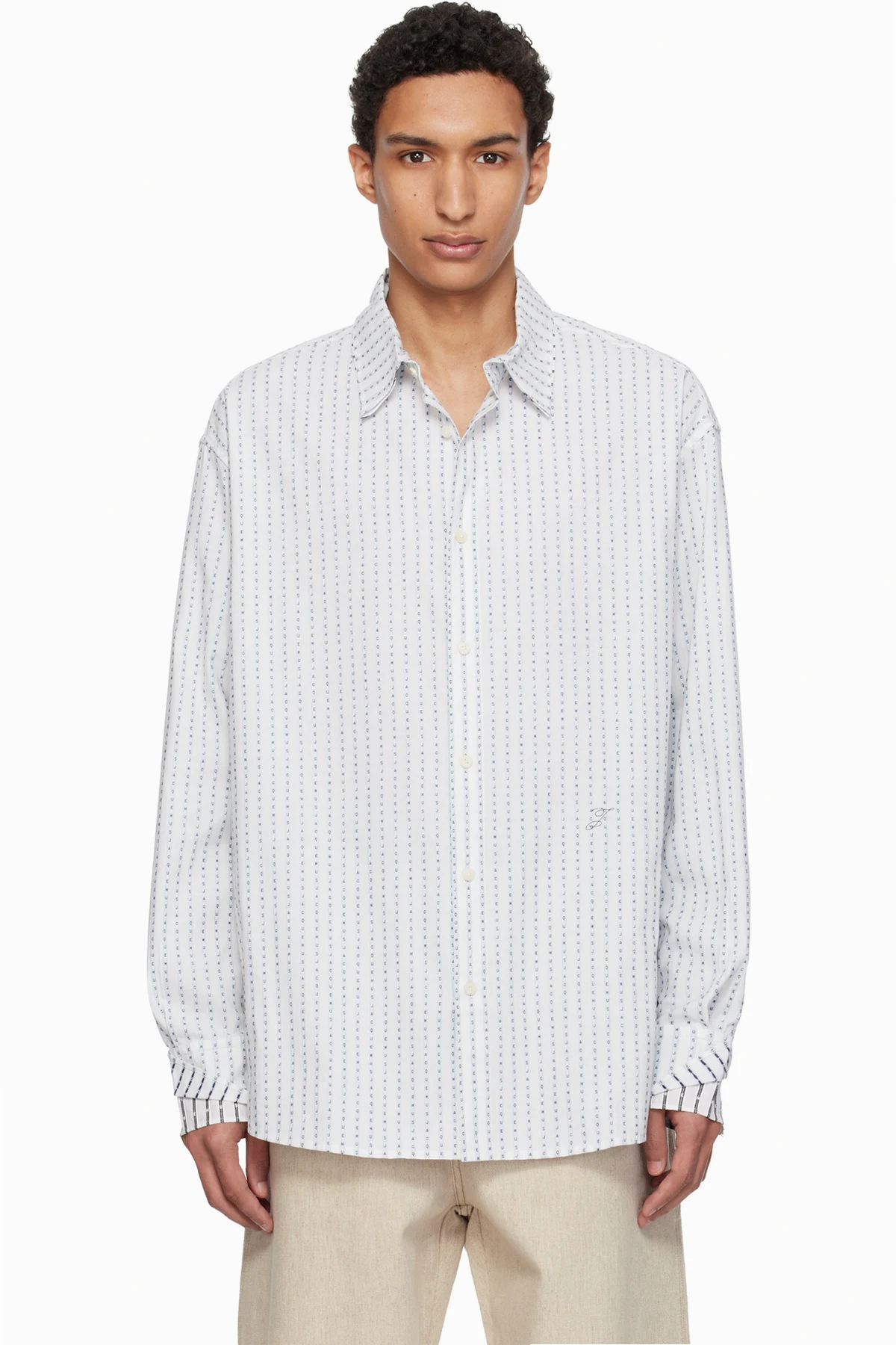White & Blue 'The Letro' Shirt