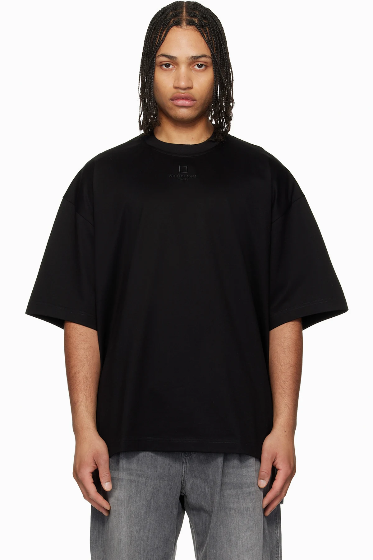 Black Cotton Over Size T-shirt