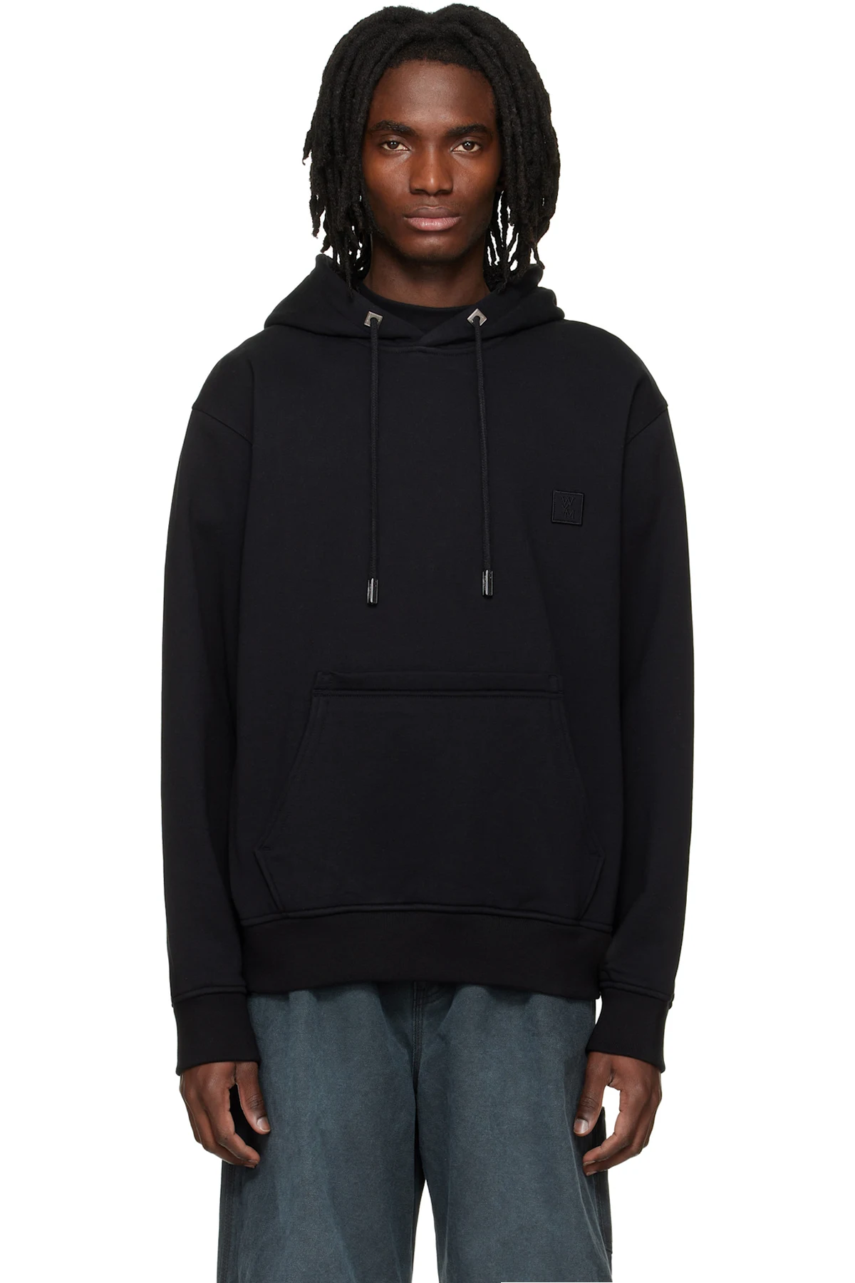 Black Flower Back Logo Hoodie