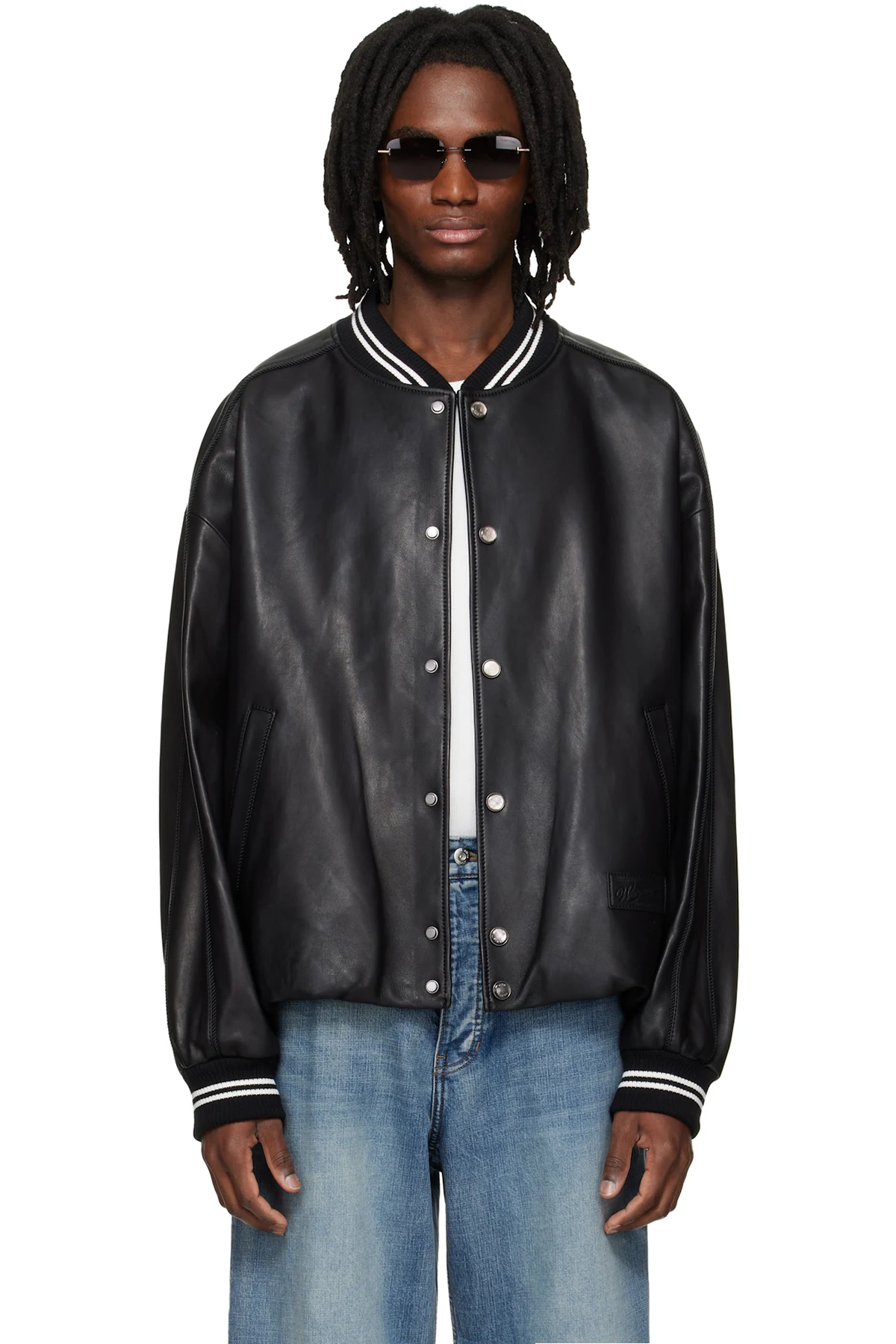 Black Leather Baseball Jacket