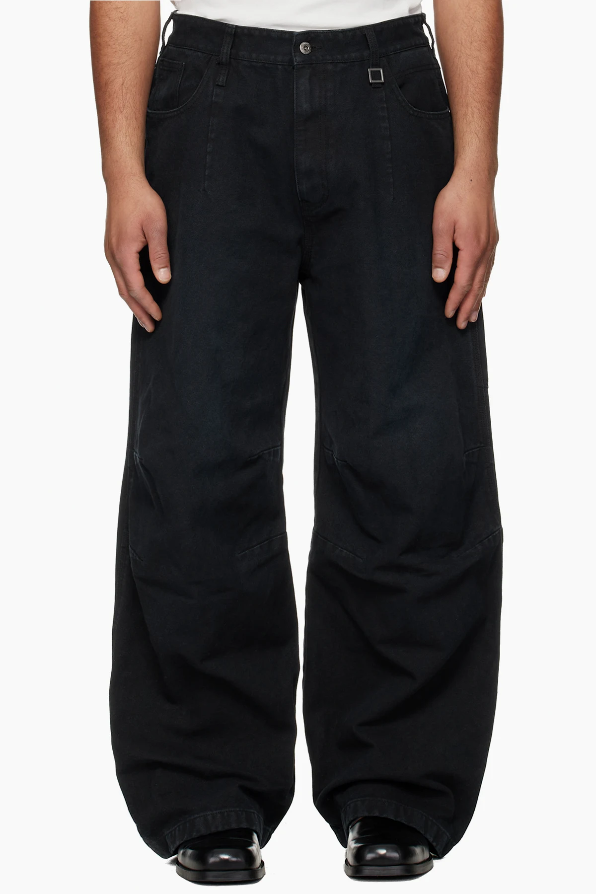 Navy 3D Wide Dyed Jeans