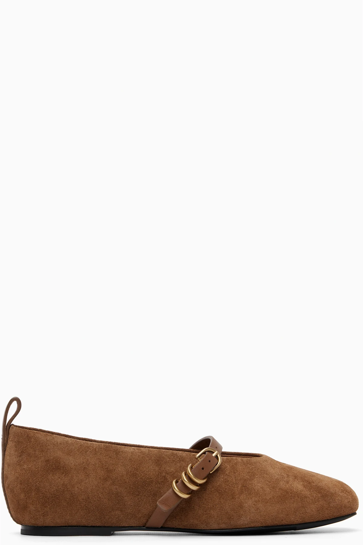 Tan Spire Suede Mary Jane Flats