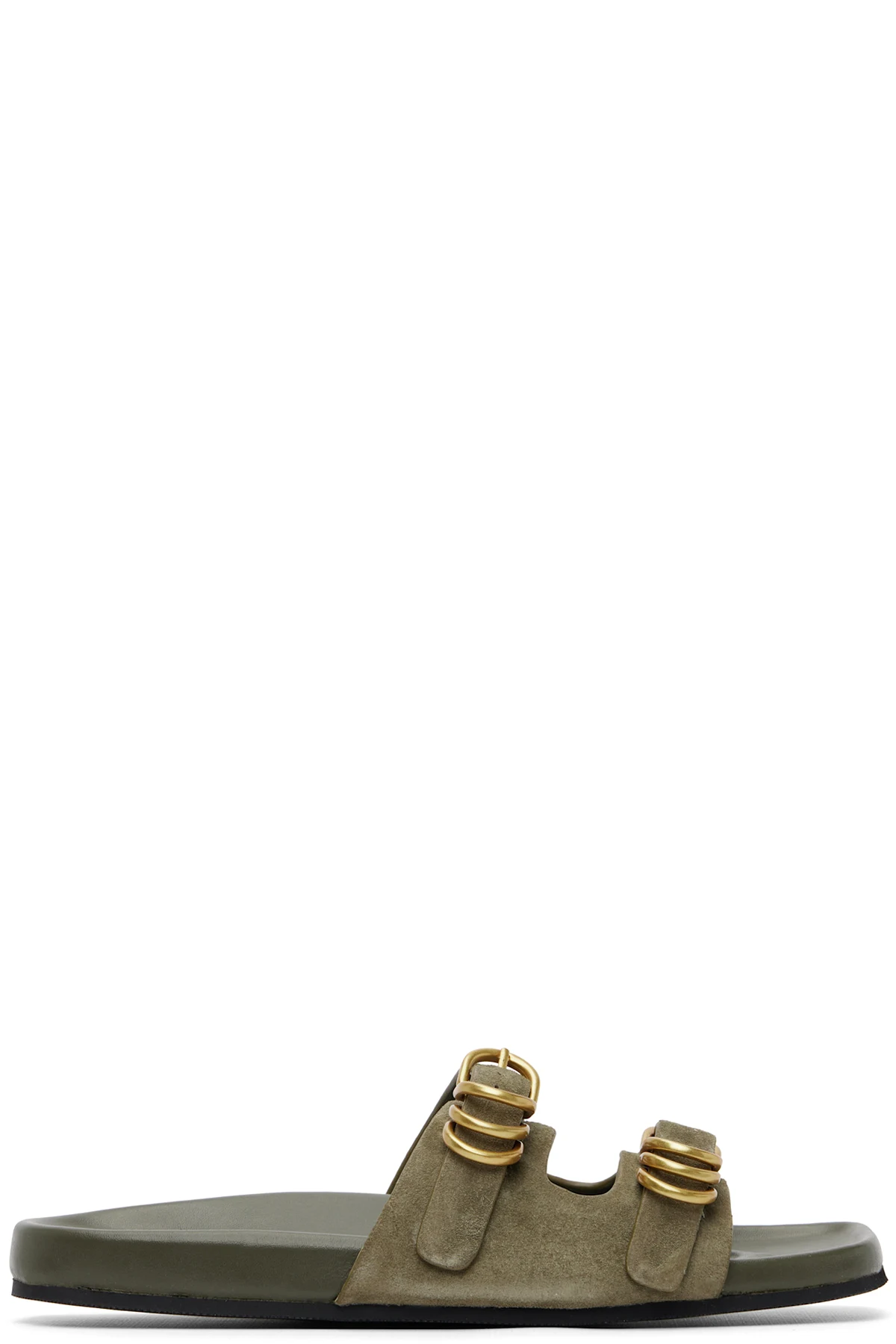 Khaki Rue Suede Sandals