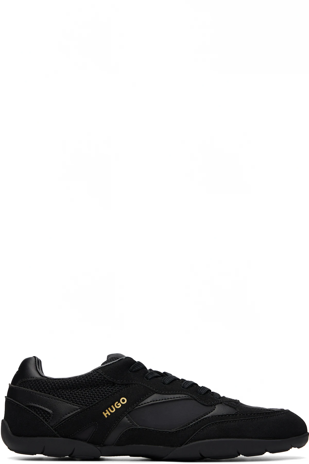 Black Mixed-Material Sneakers