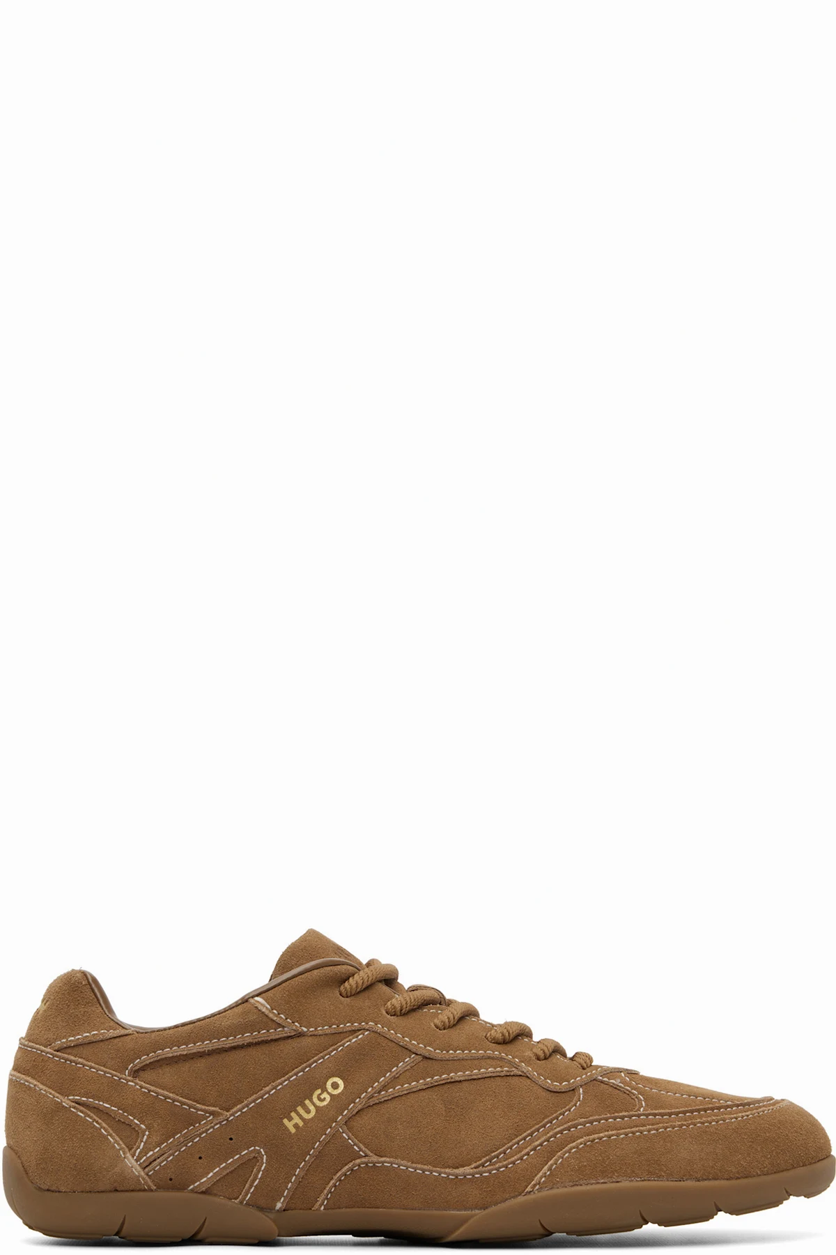Brown Faux-Suede Sneakers