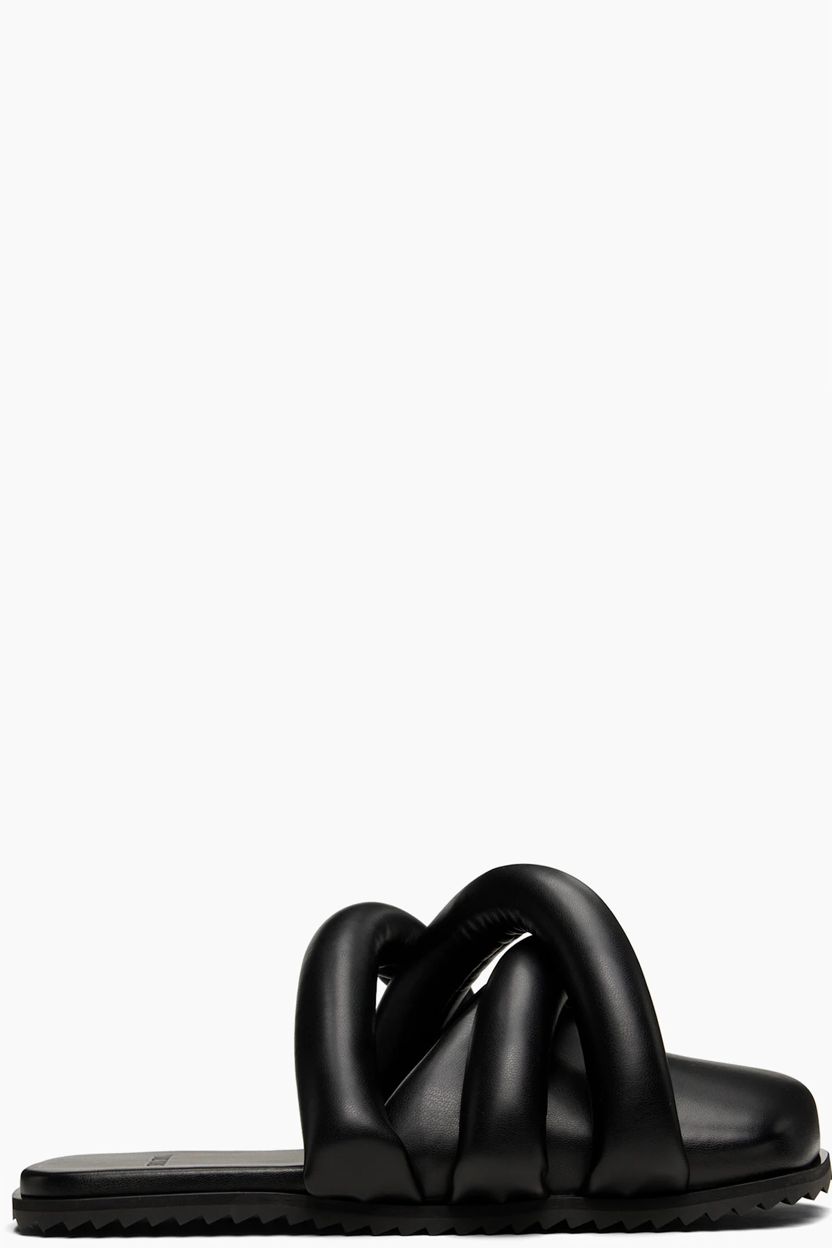 Black Closed Toe Tyre Slide Loafers