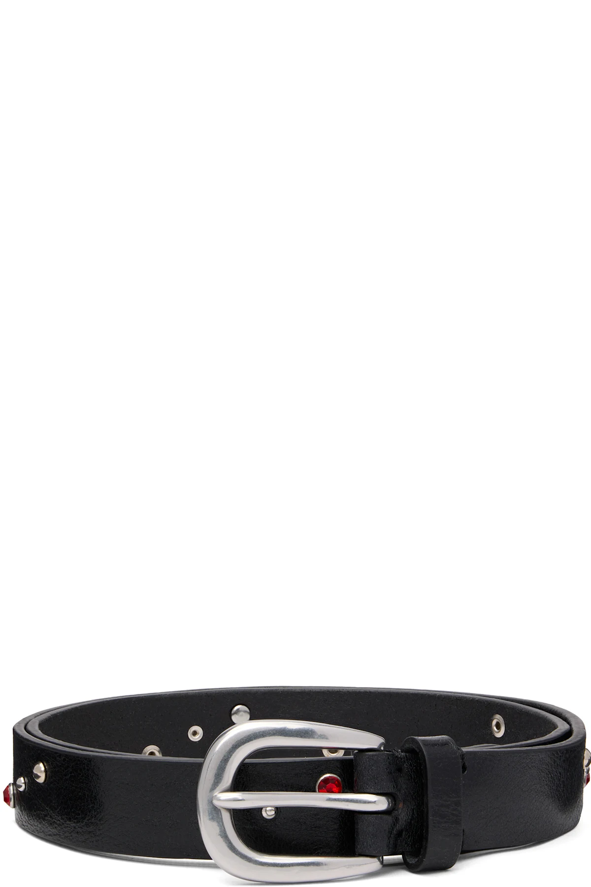Black Leather Studded Belt