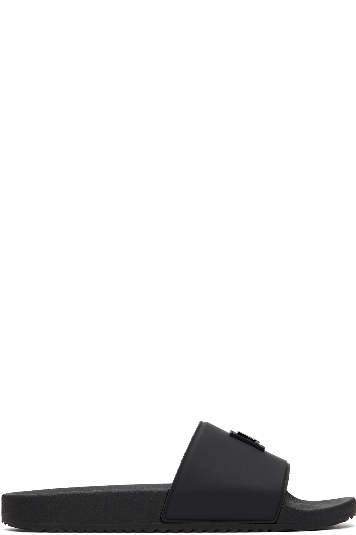 Black Logo Hardware Sandals