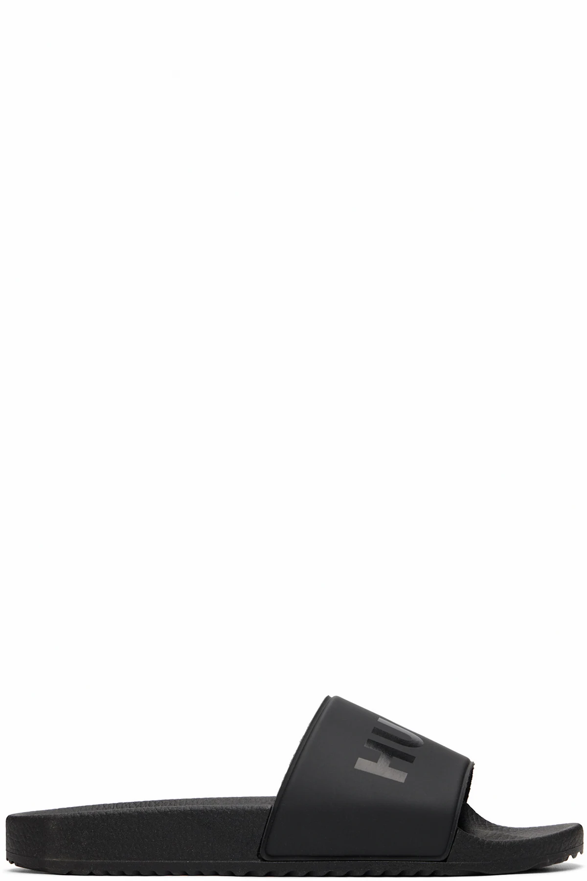 Black Tonal Logo Italian-Made Sandals