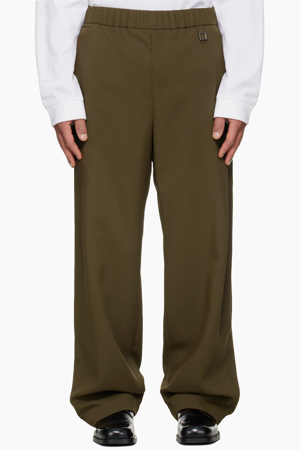 Khaki Twill Elasticized Waist Trousers