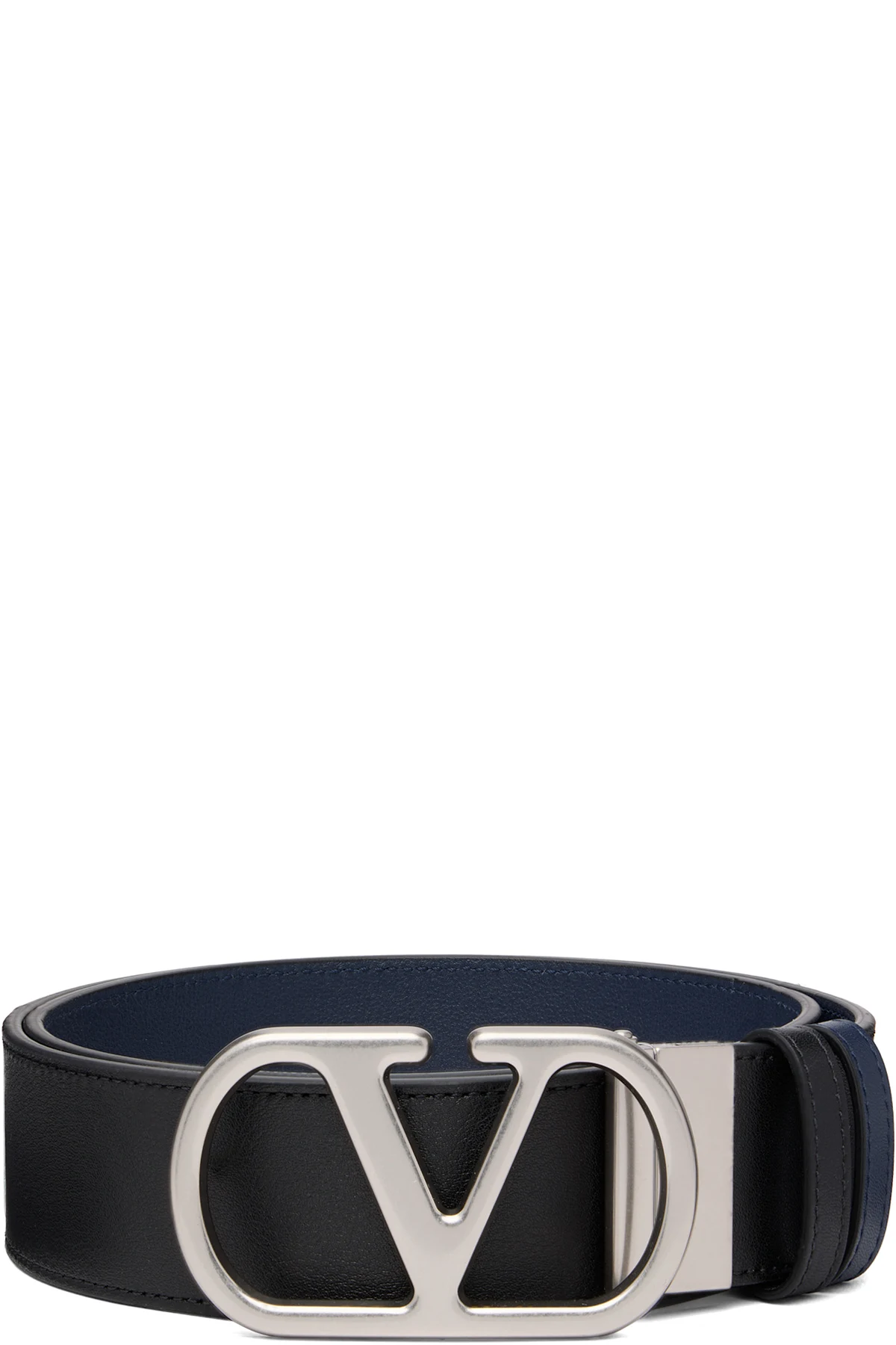 Black & Navy VLogo Signature Reversible Belt