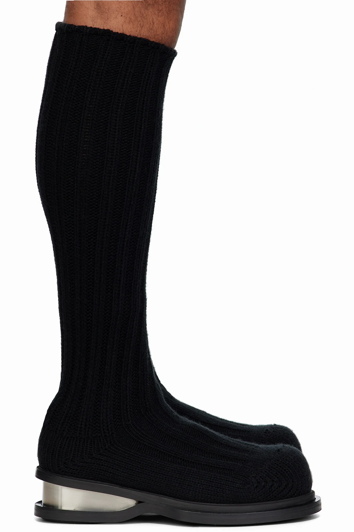 Black Knit Tall Boots