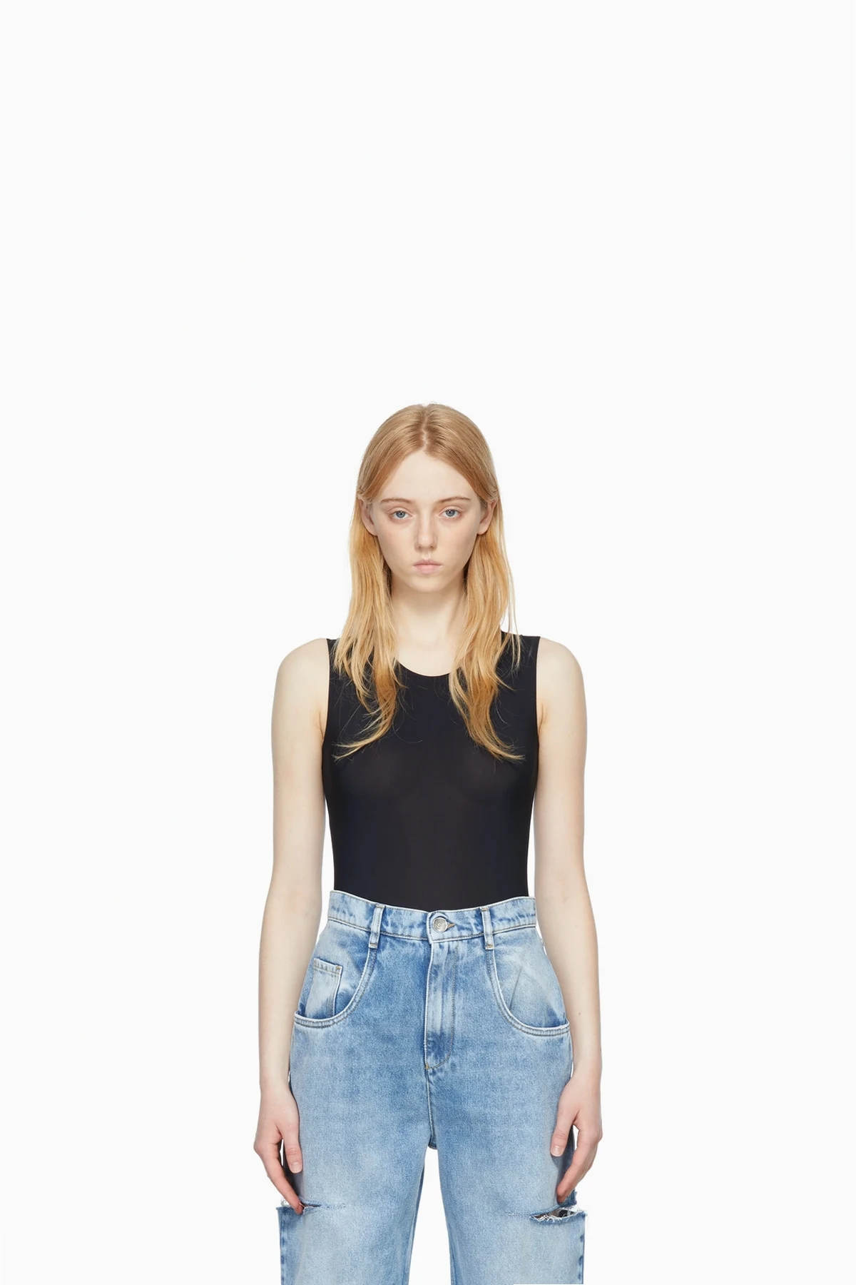 Black Nylon Bodysuit