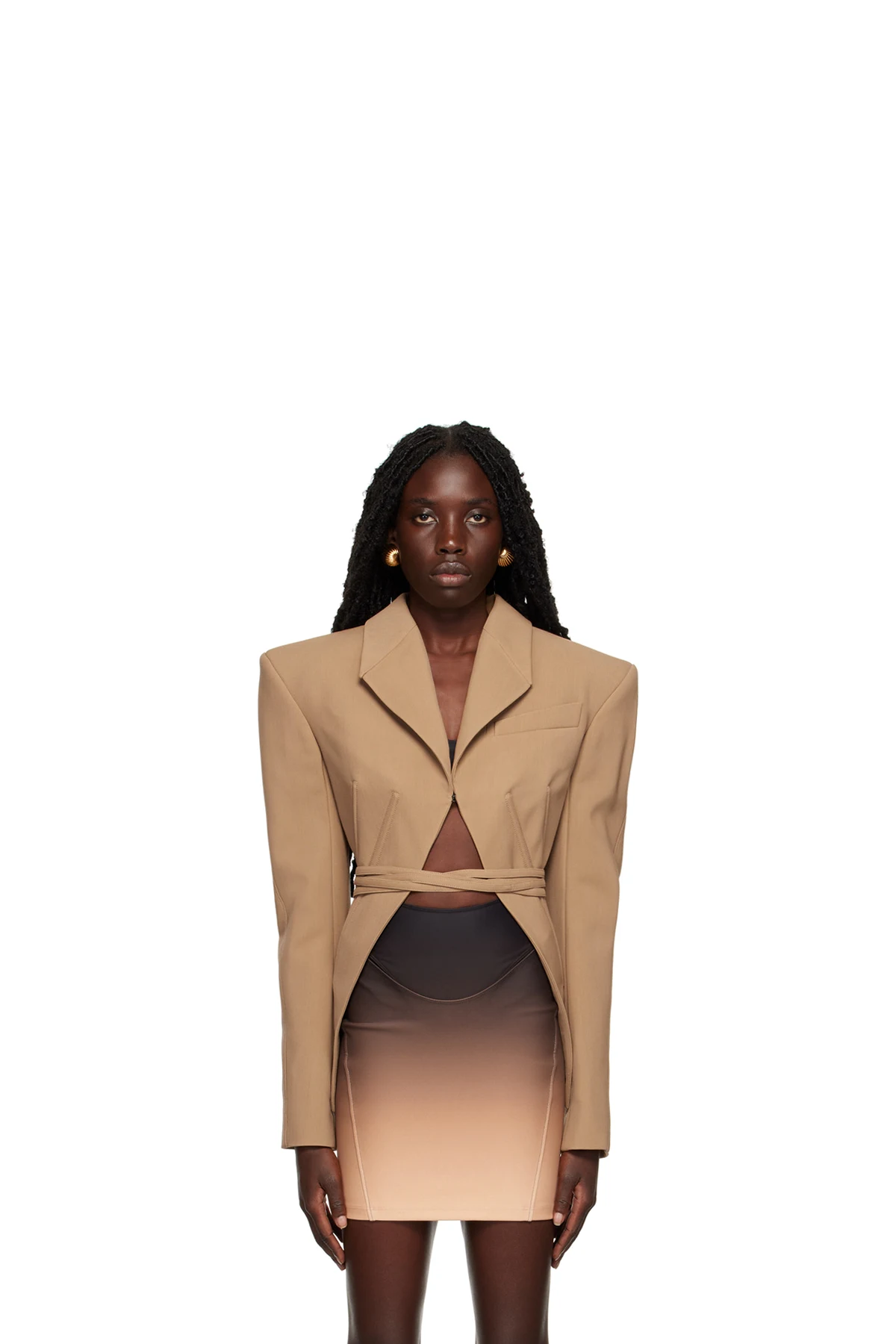 Tan Corseted Blazer