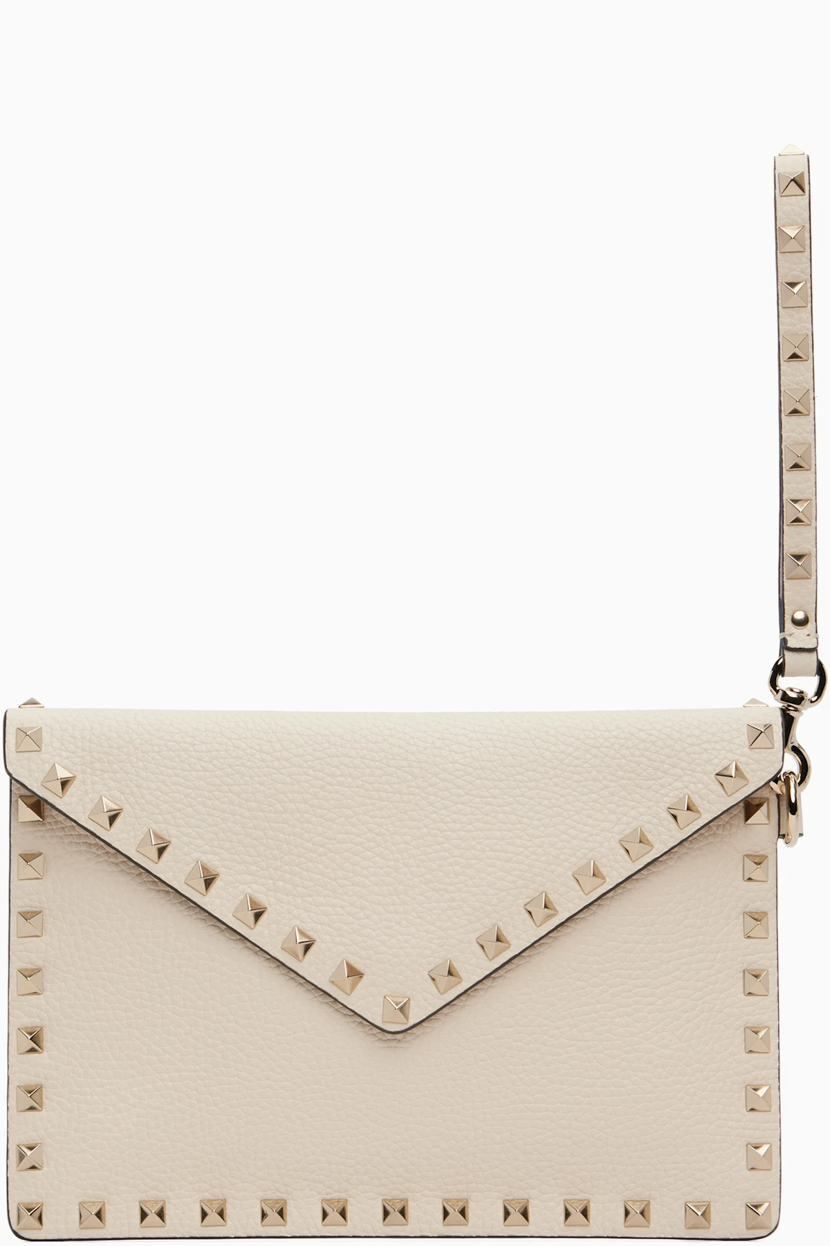 Off-White Rockstud Grainy Calfskin Envelope Pouch