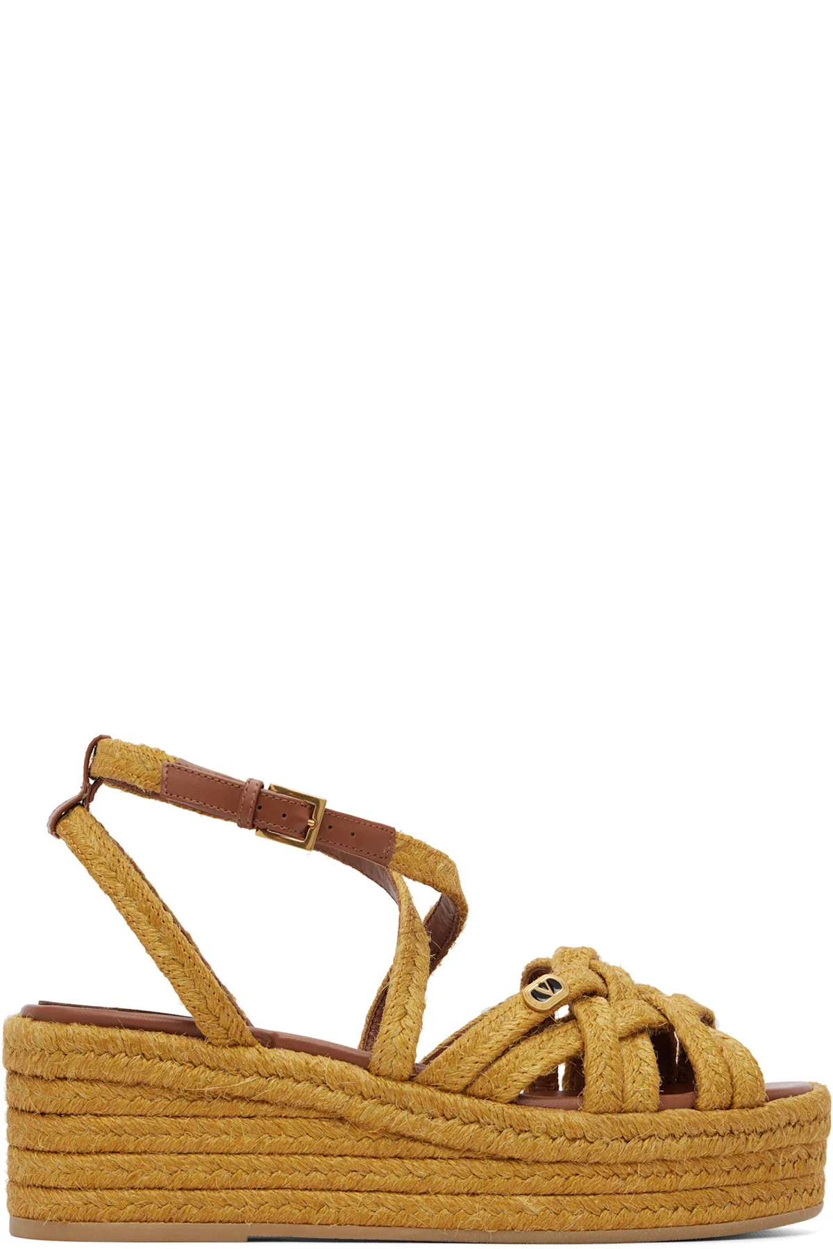 Tan Bribri Flatform Espadrilles Heeled Sandals