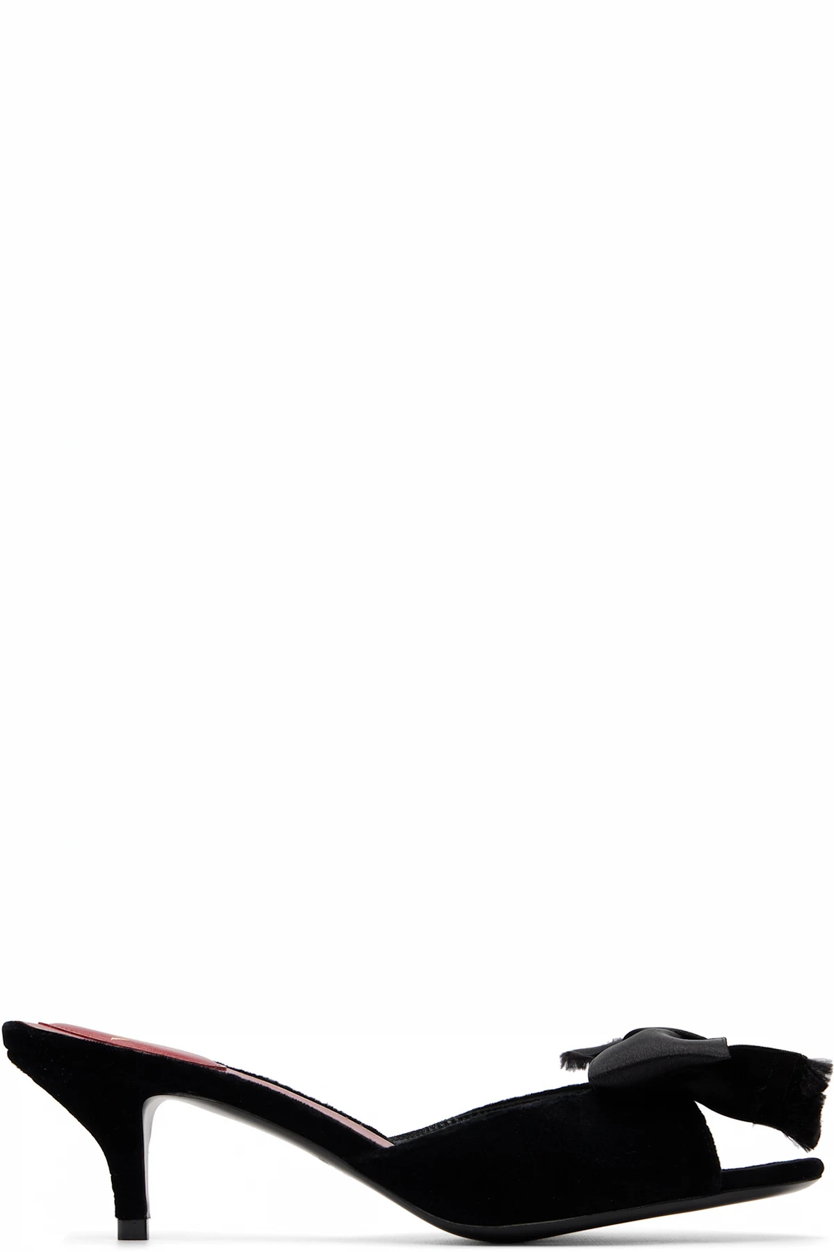 Black Marie A Velvet Slide Heeled Sandals