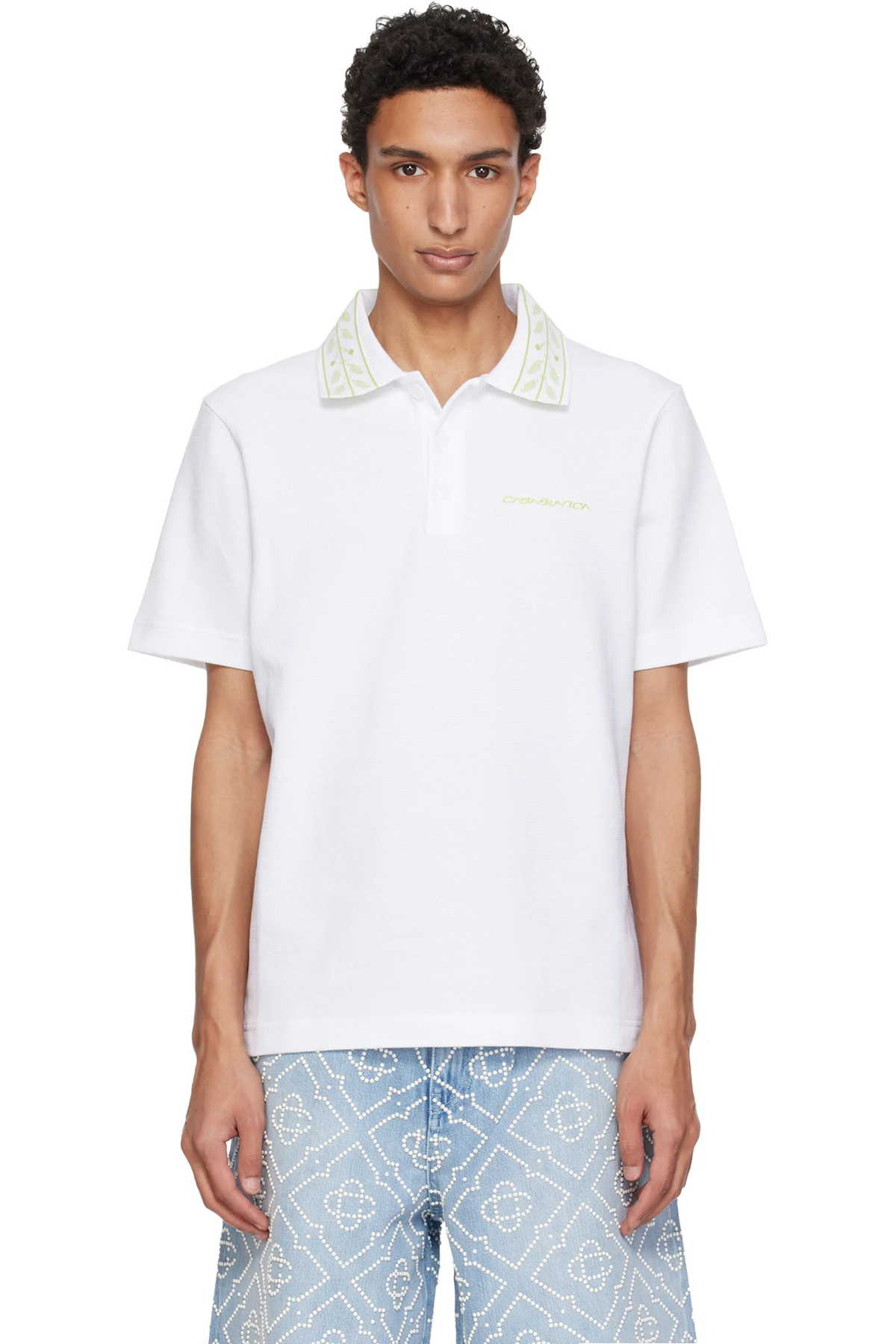 White Laurel Piqué Polo