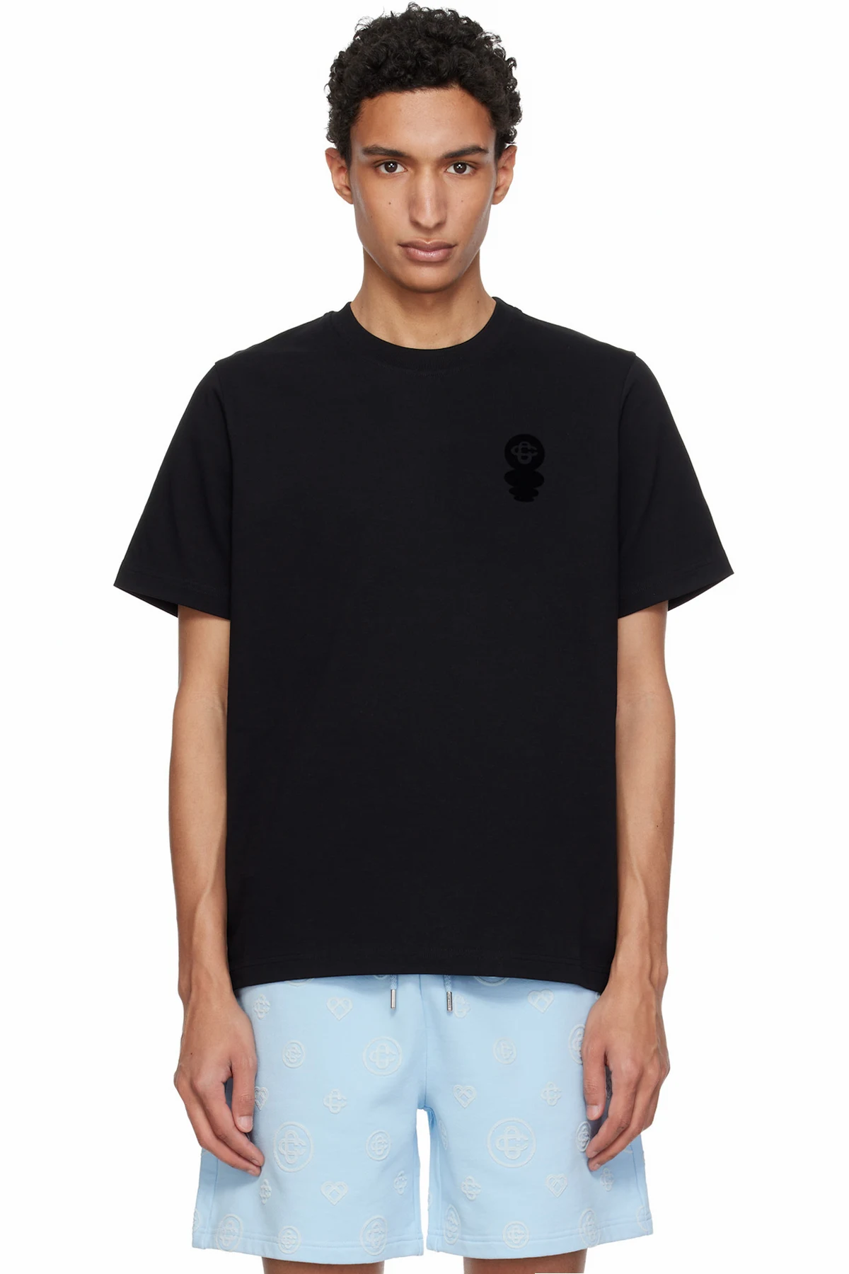 Black Squash Logo Flock Short Sleeve T‑shirt