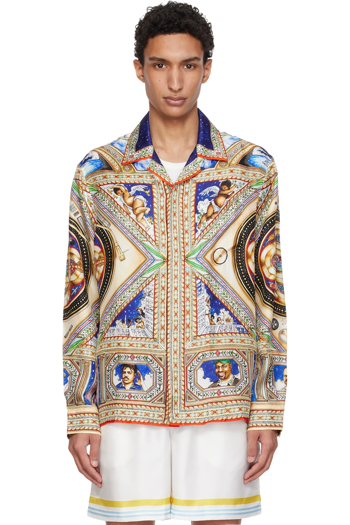 Multicolor 'Plafond Orne De Musique' Silk Shirt