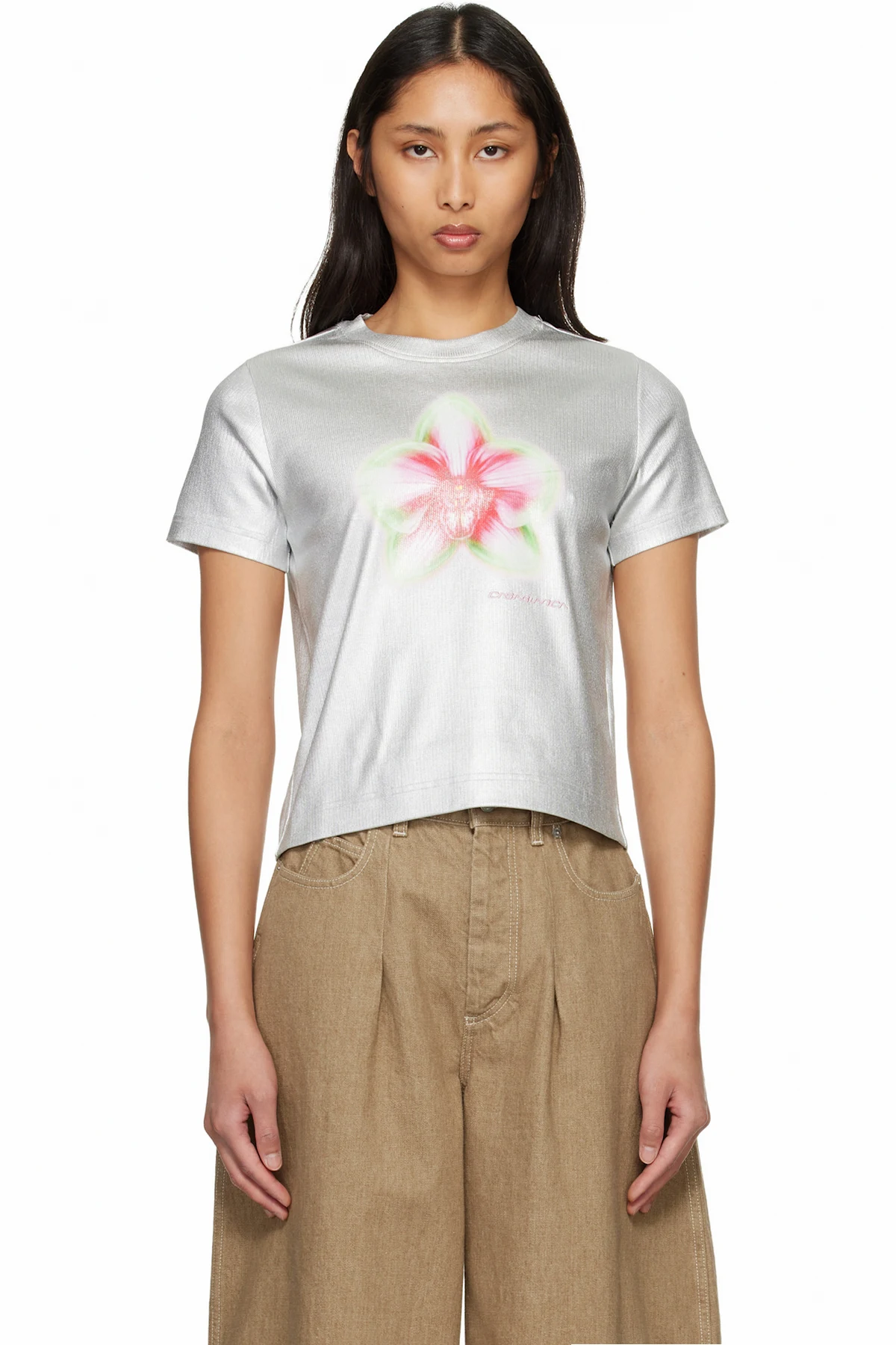 Silver Ribbed T-shirt