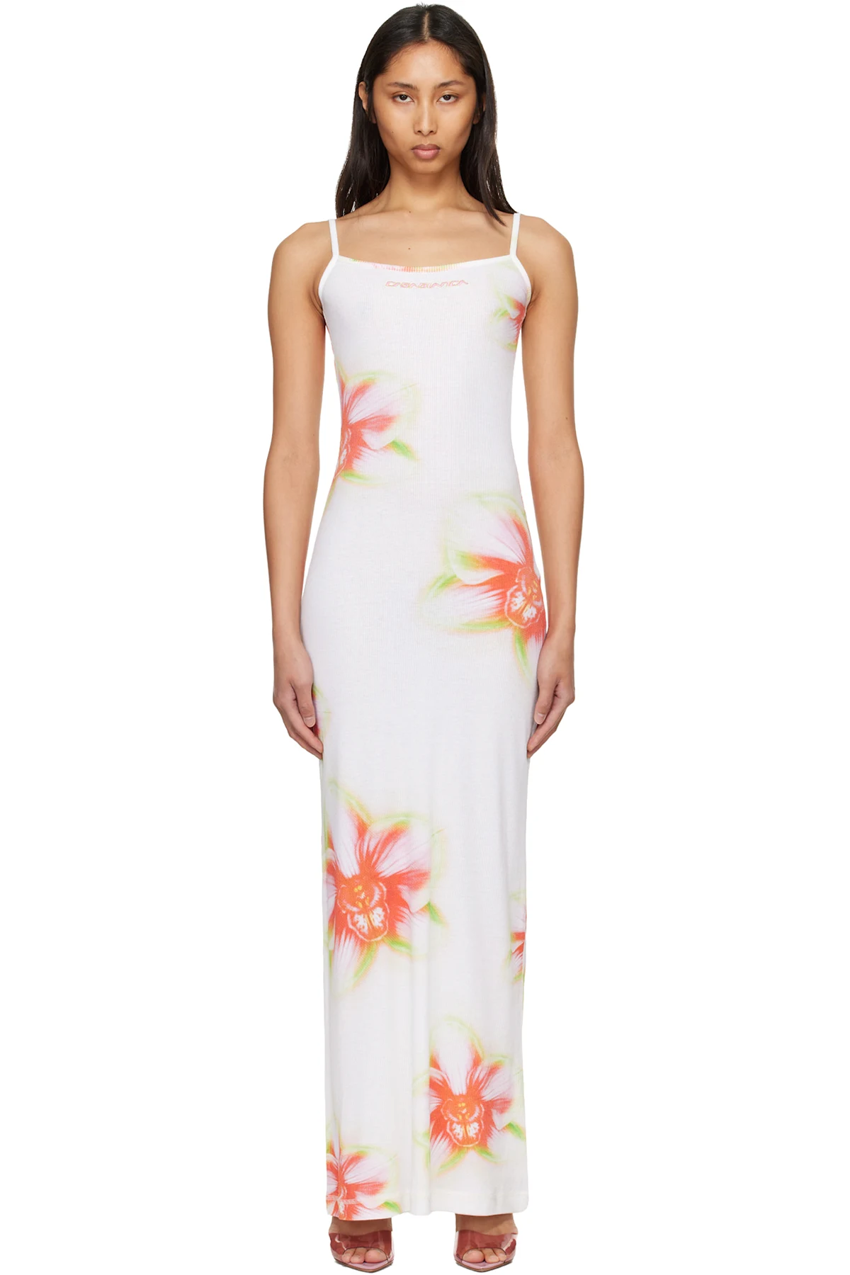Off-White Glitch Orchid Soft Ribbed Maxi Dress