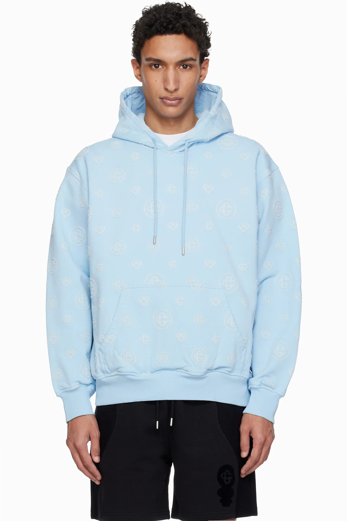 Blue Applique Monogram Hoodie