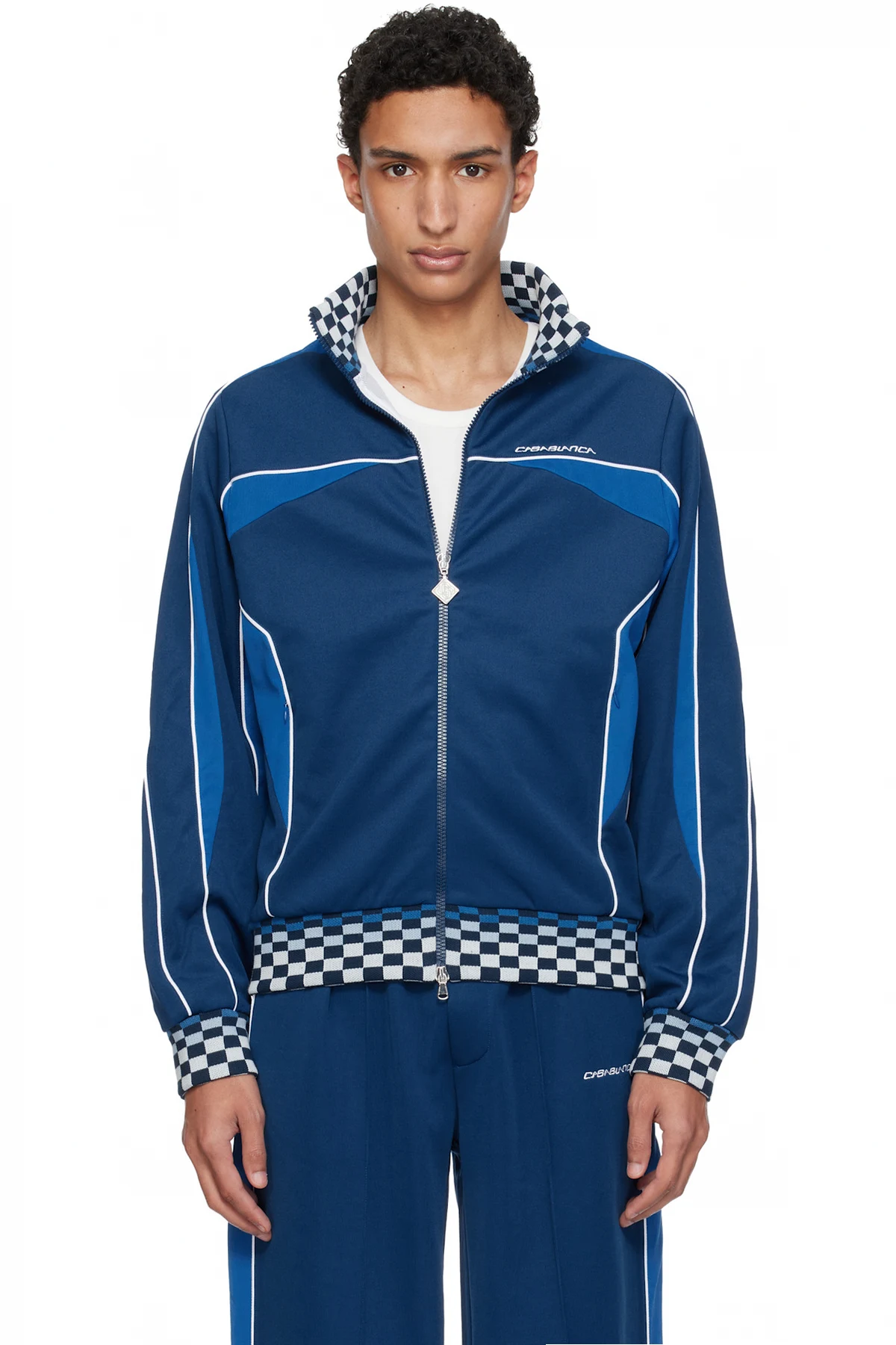Navy Cyber Tricot Track Jacket