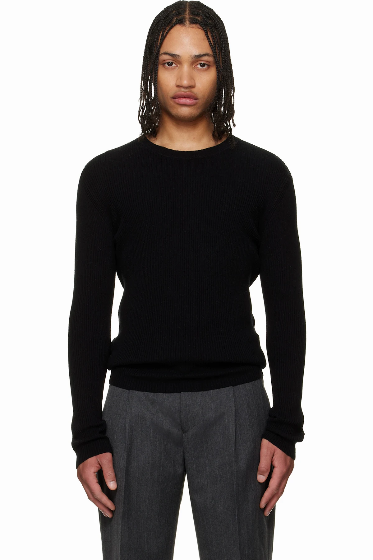 Black Compact Roundneck Sweater