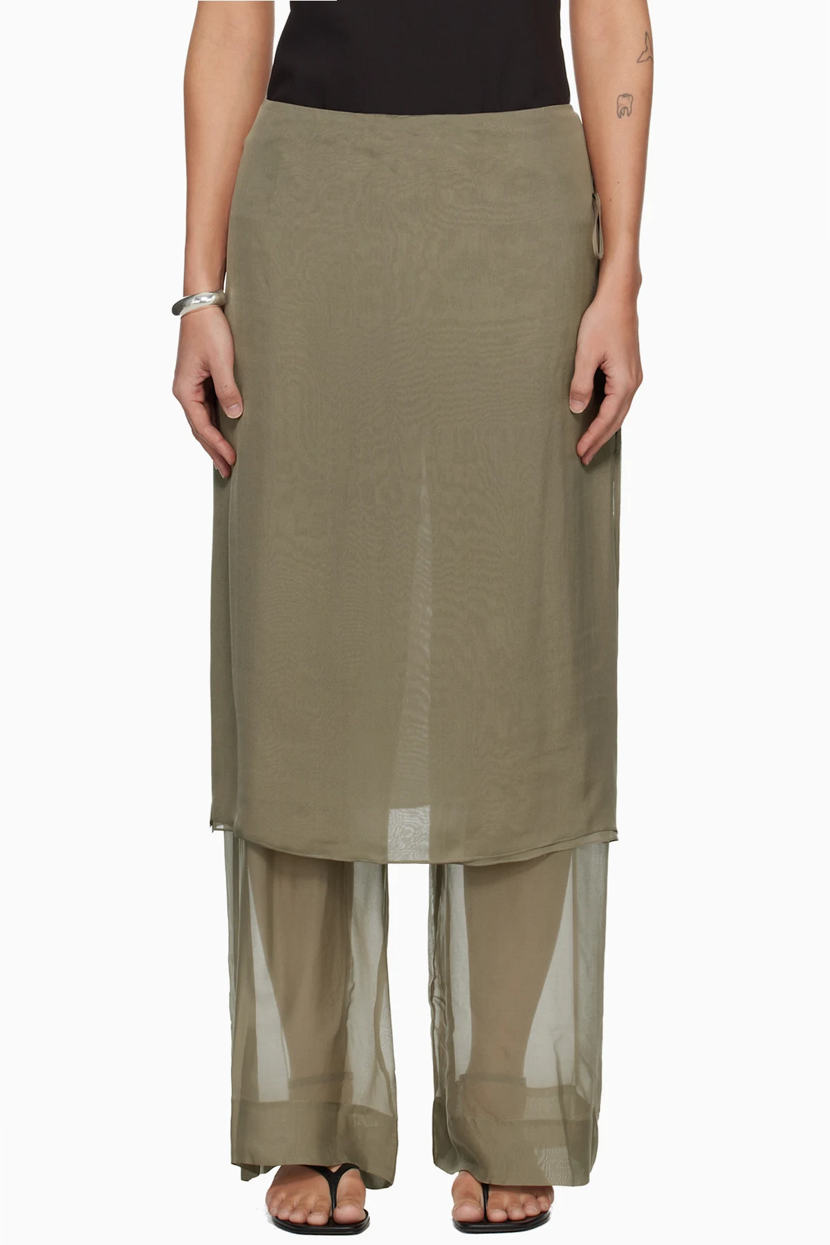 Khaki Low Silk Archive Trousers
