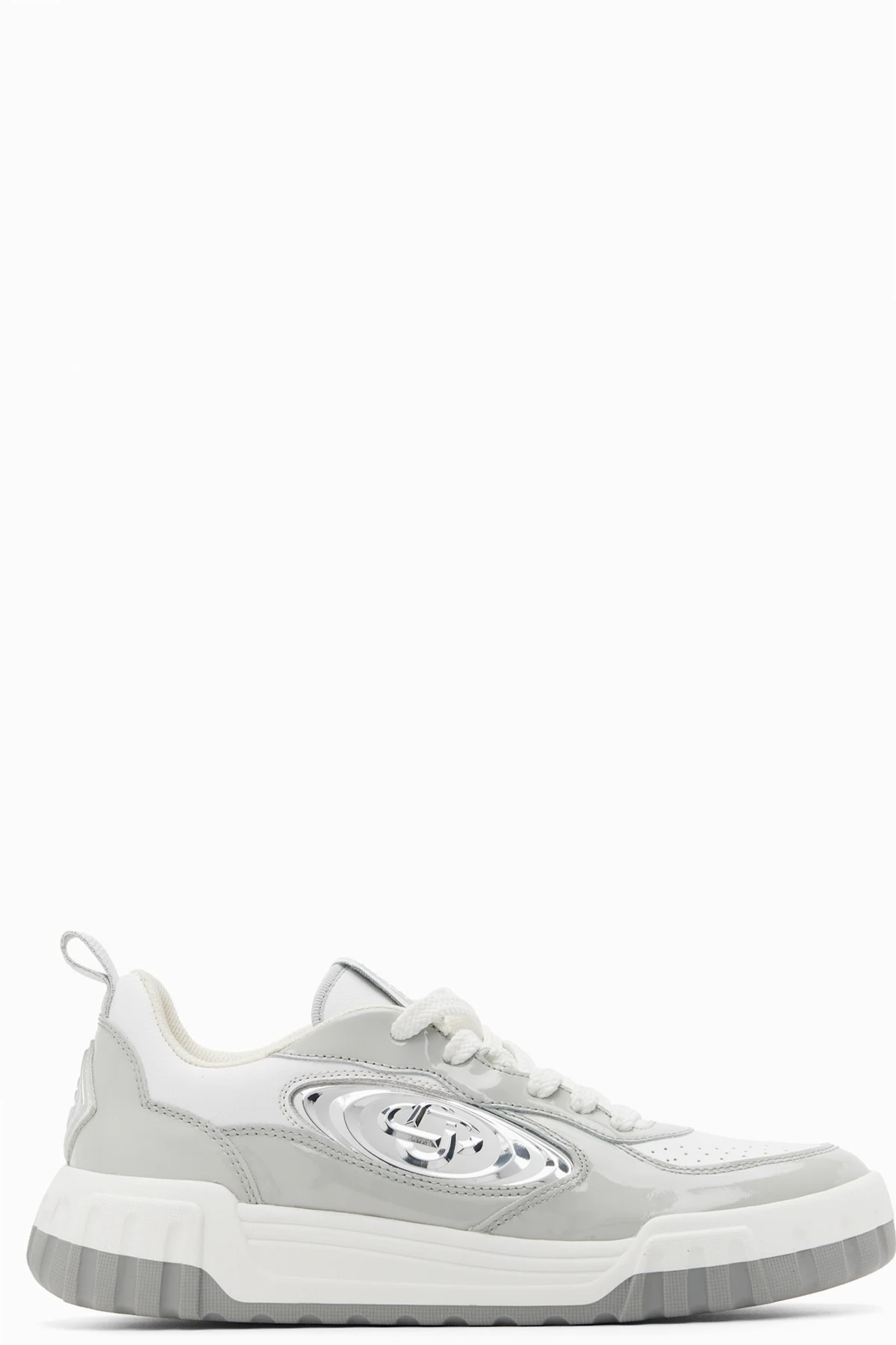 Gray & White Court Silver Sneakers