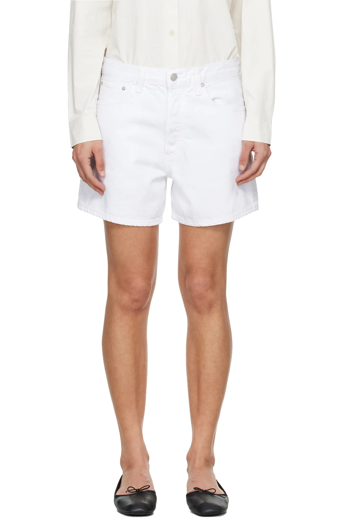 White Leith Denim Shorts