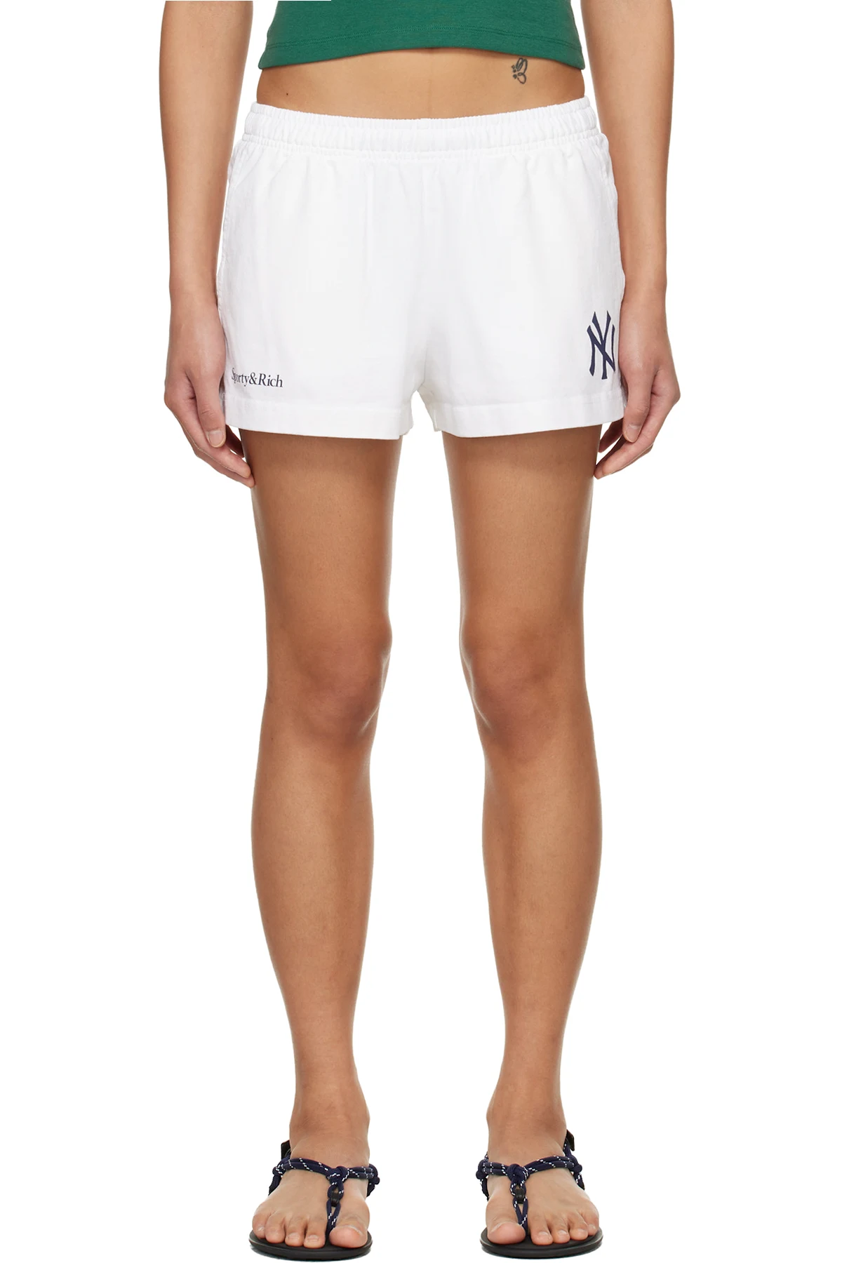 White Heritage Yankees Serif Disco Shorts
