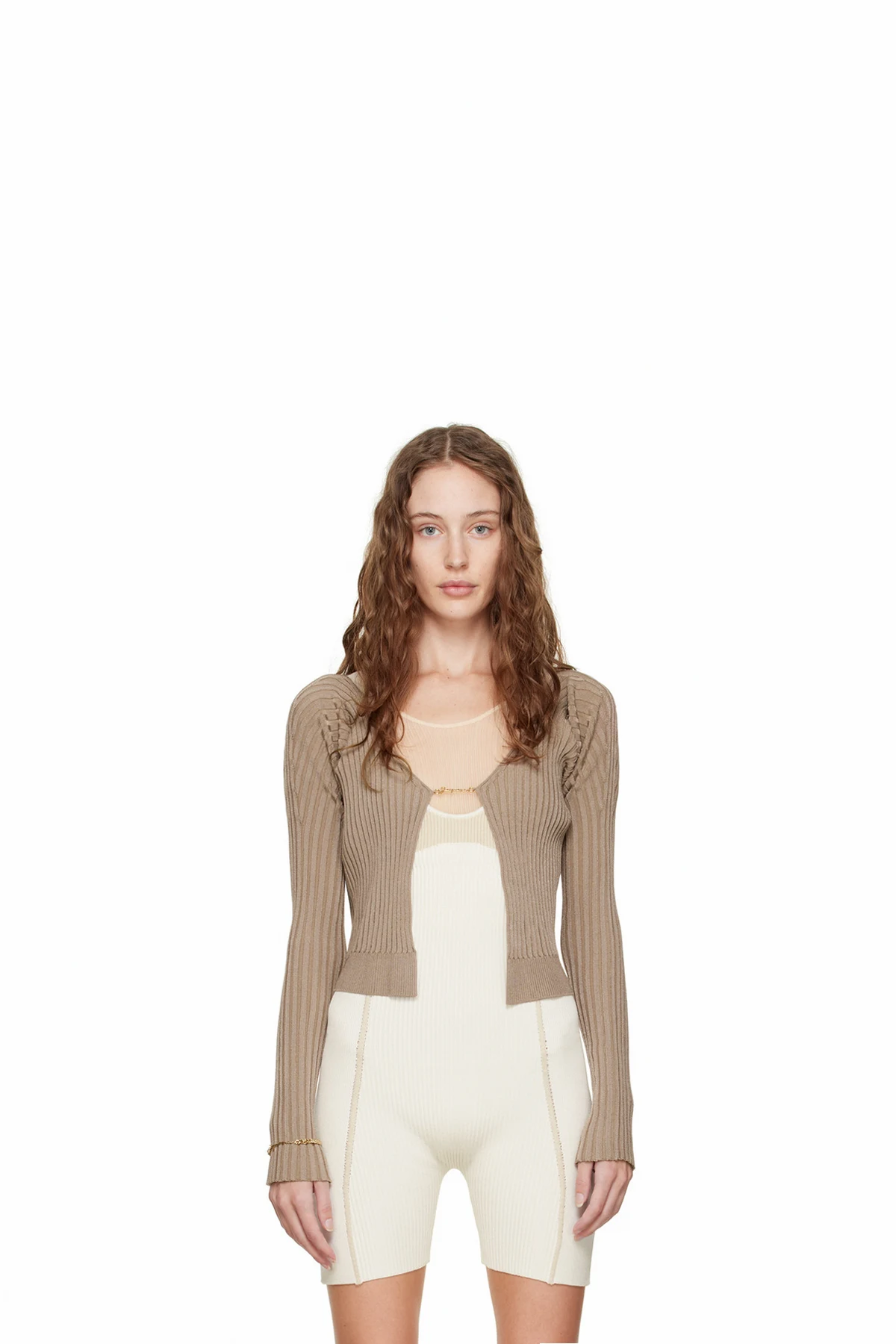 Beige 'La maille Pralù' Cardigan