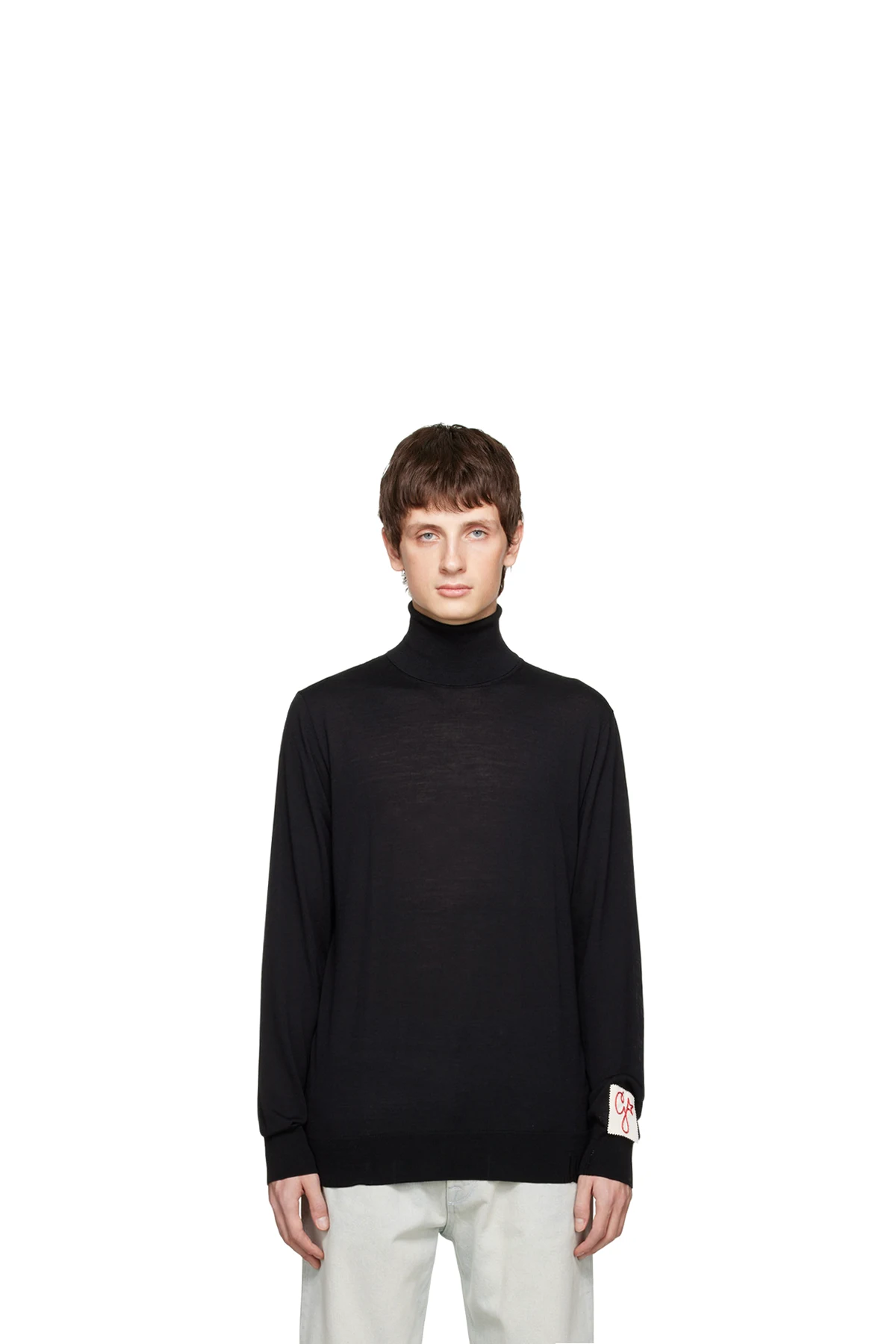 Black Distressed Turtleneck