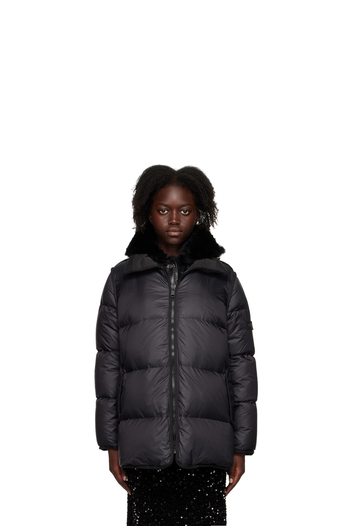 Black Paneled Down Jacket