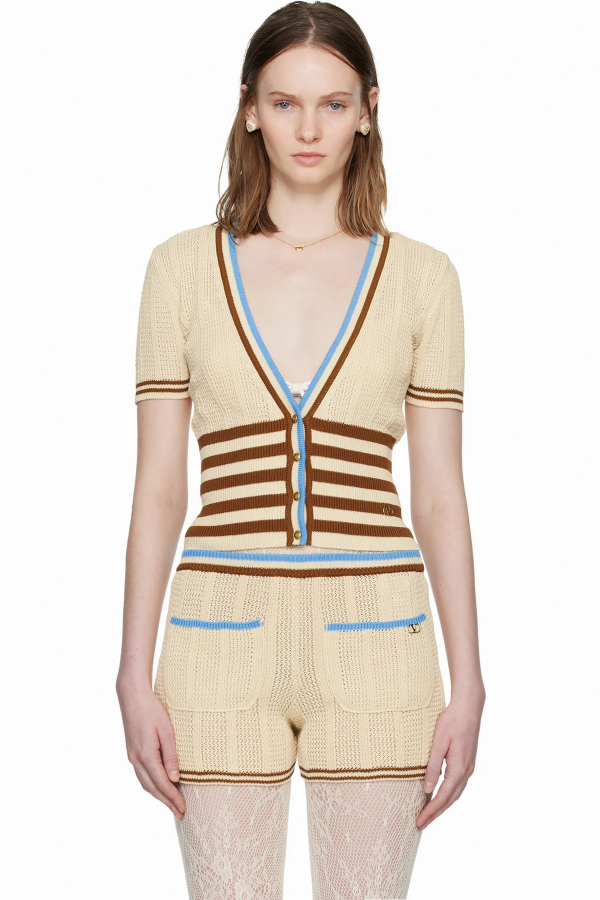 Beige Cotton Cardigan