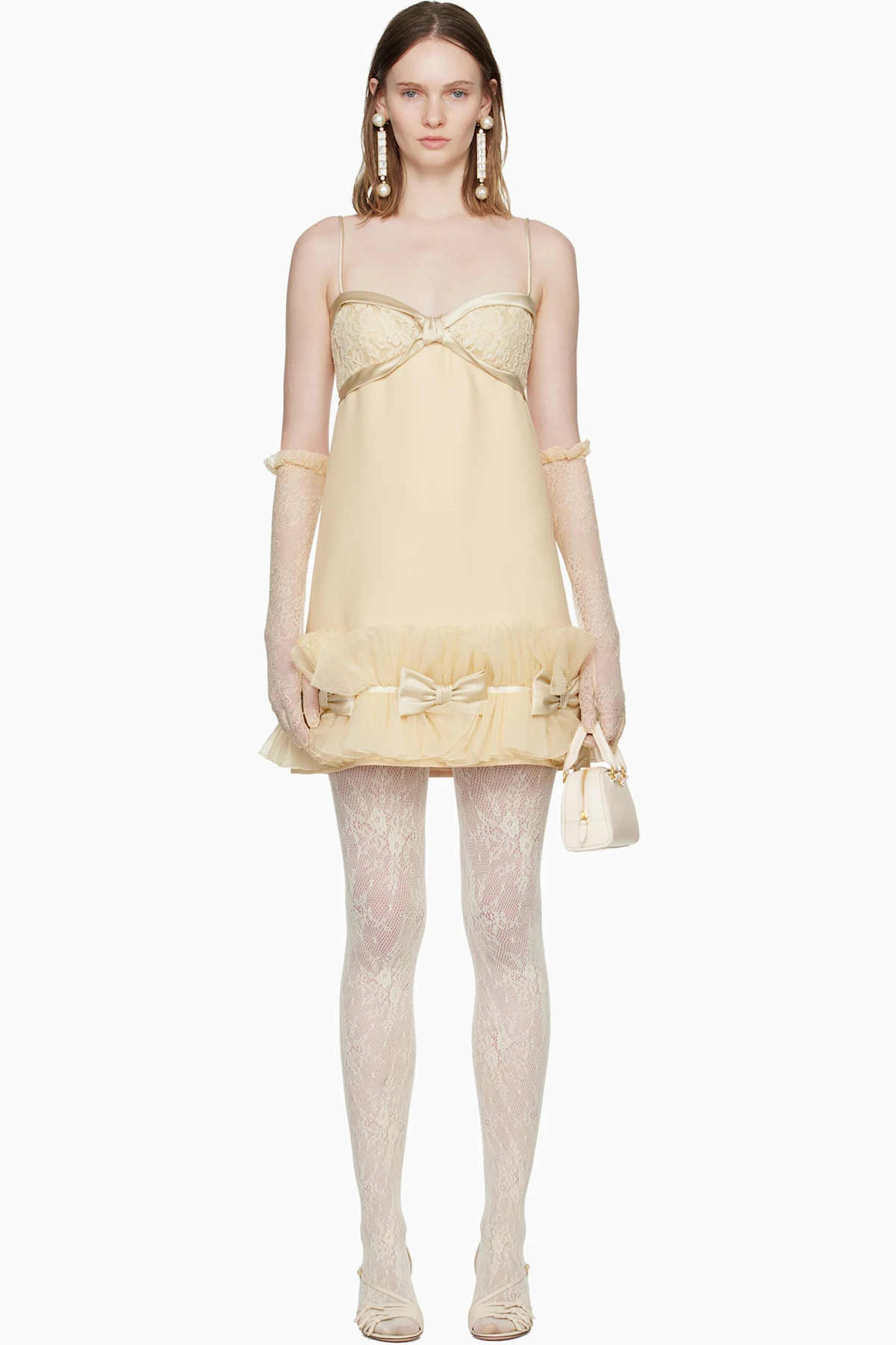 Beige Silk Minidress