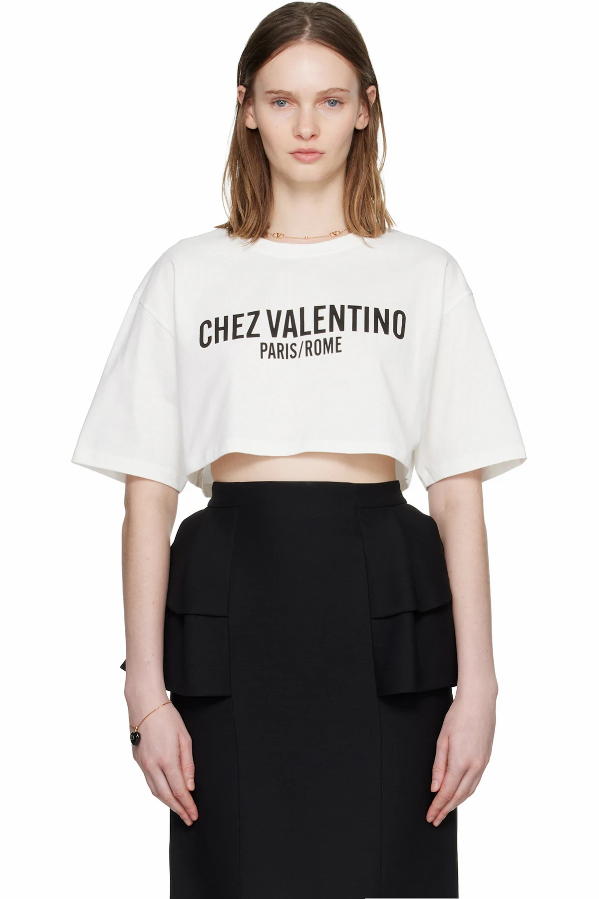 White 'Chez Valentino' T-shirt