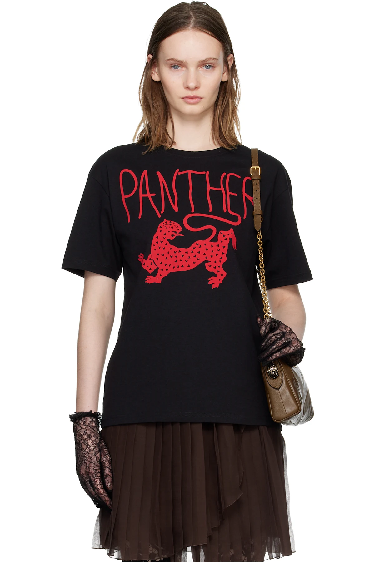 Black Printed Cotton T-shirt