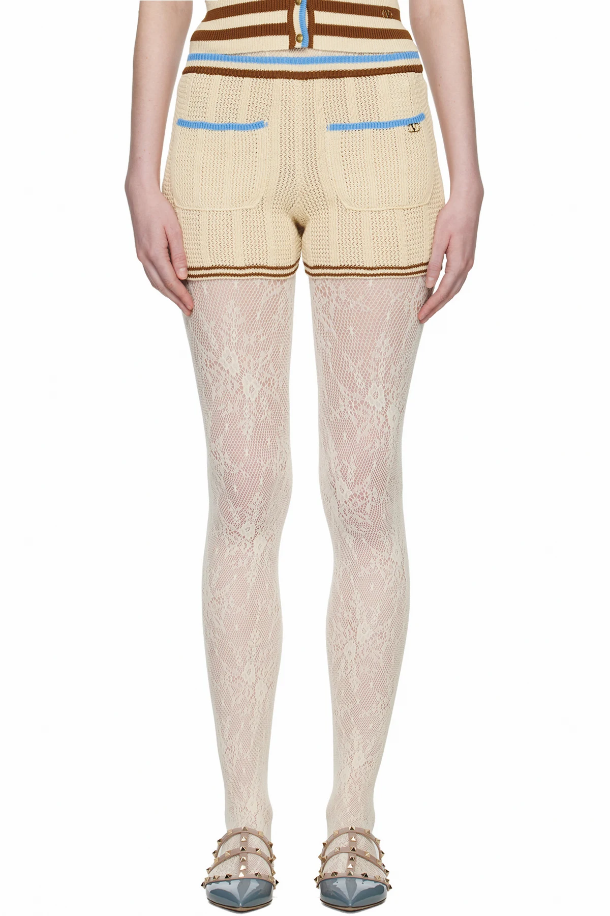 Beige Cotton Shorts