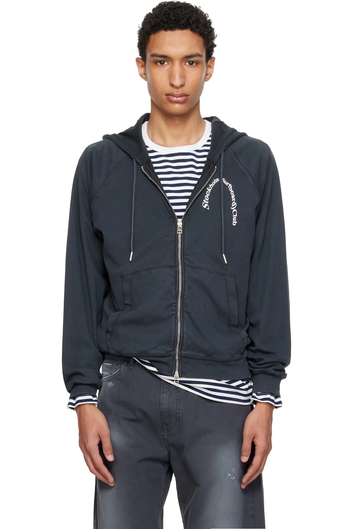Black Logo Zip Hoodie